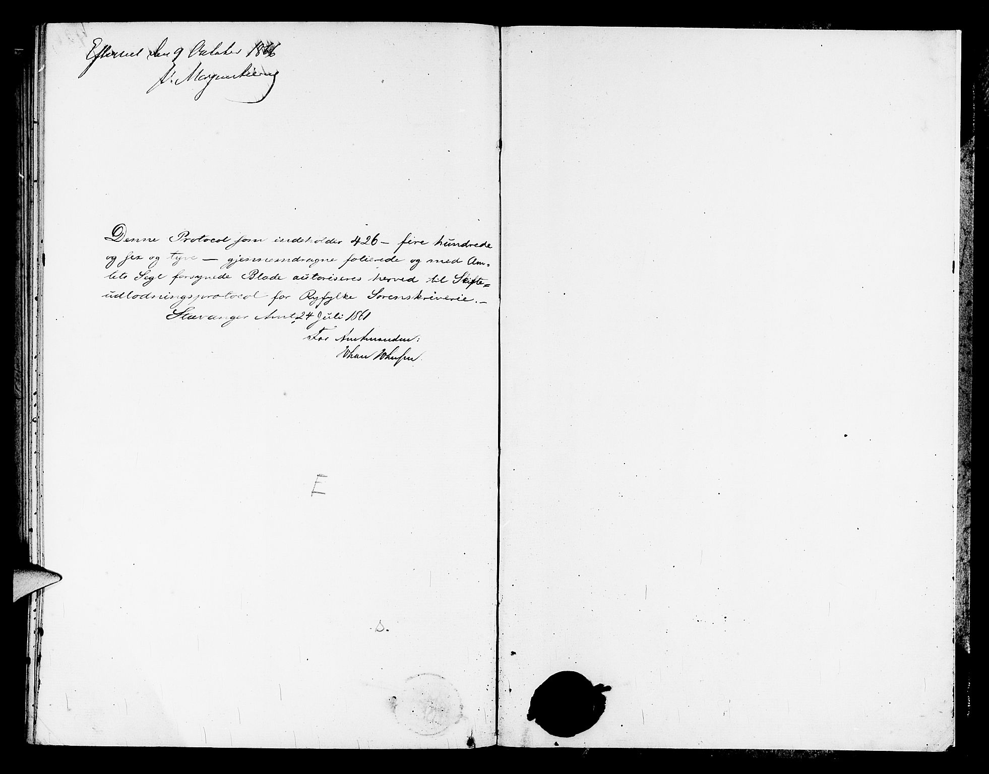 Ryfylke tingrett, SAST/A-100055/001/IV/IVD/L0024: Skifteprotokoll, register i boken, 1861-1870