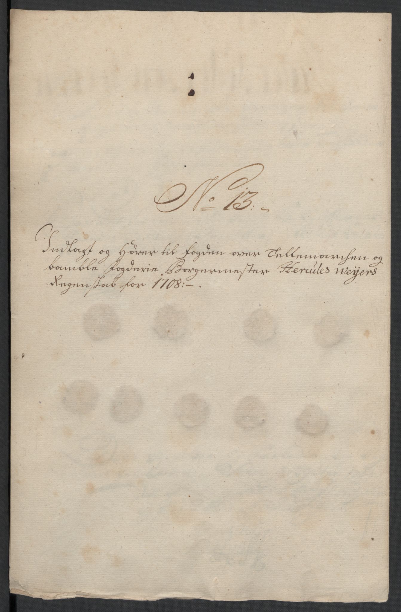 Rentekammeret inntil 1814, Reviderte regnskaper, Fogderegnskap, RA/EA-4092/R36/L2118: Fogderegnskap Øvre og Nedre Telemark og Bamble, 1708-1709, p. 115
