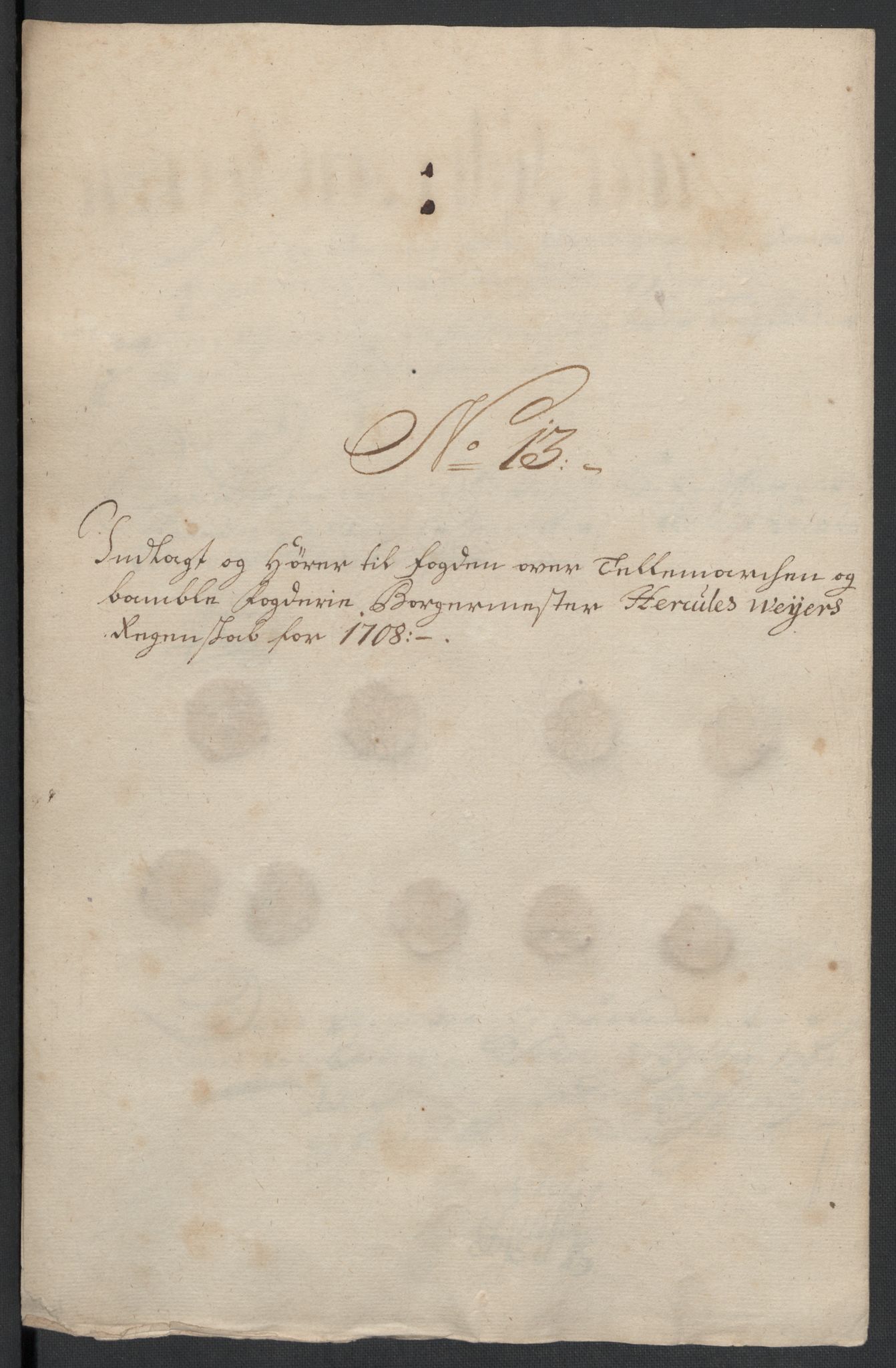 Rentekammeret inntil 1814, Reviderte regnskaper, Fogderegnskap, AV/RA-EA-4092/R36/L2118: Fogderegnskap Øvre og Nedre Telemark og Bamble, 1708-1709, p. 115