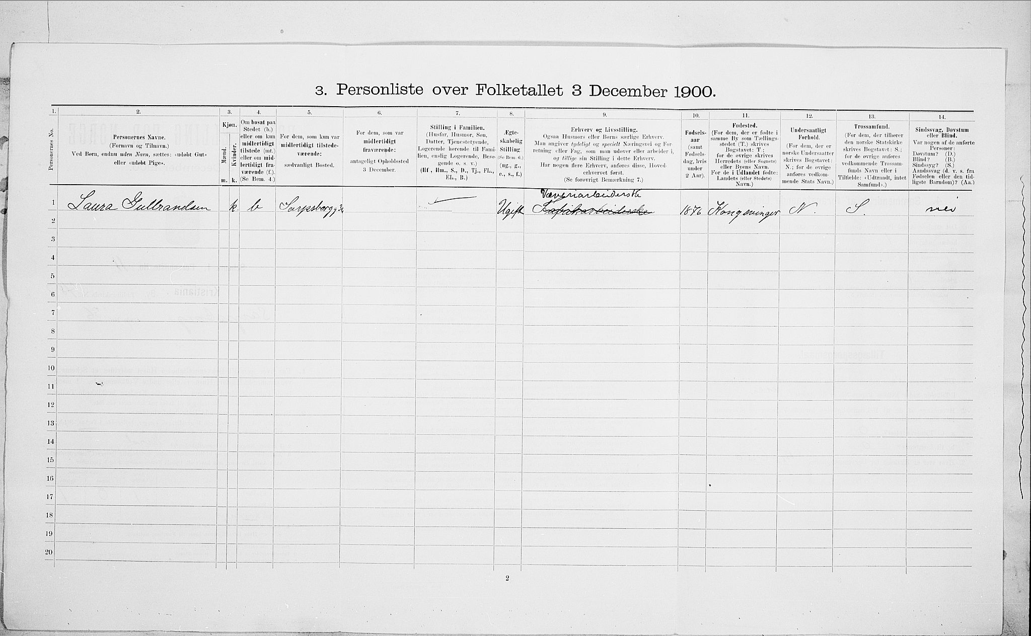 SAO, 1900 census for Kristiania, 1900, p. 79343