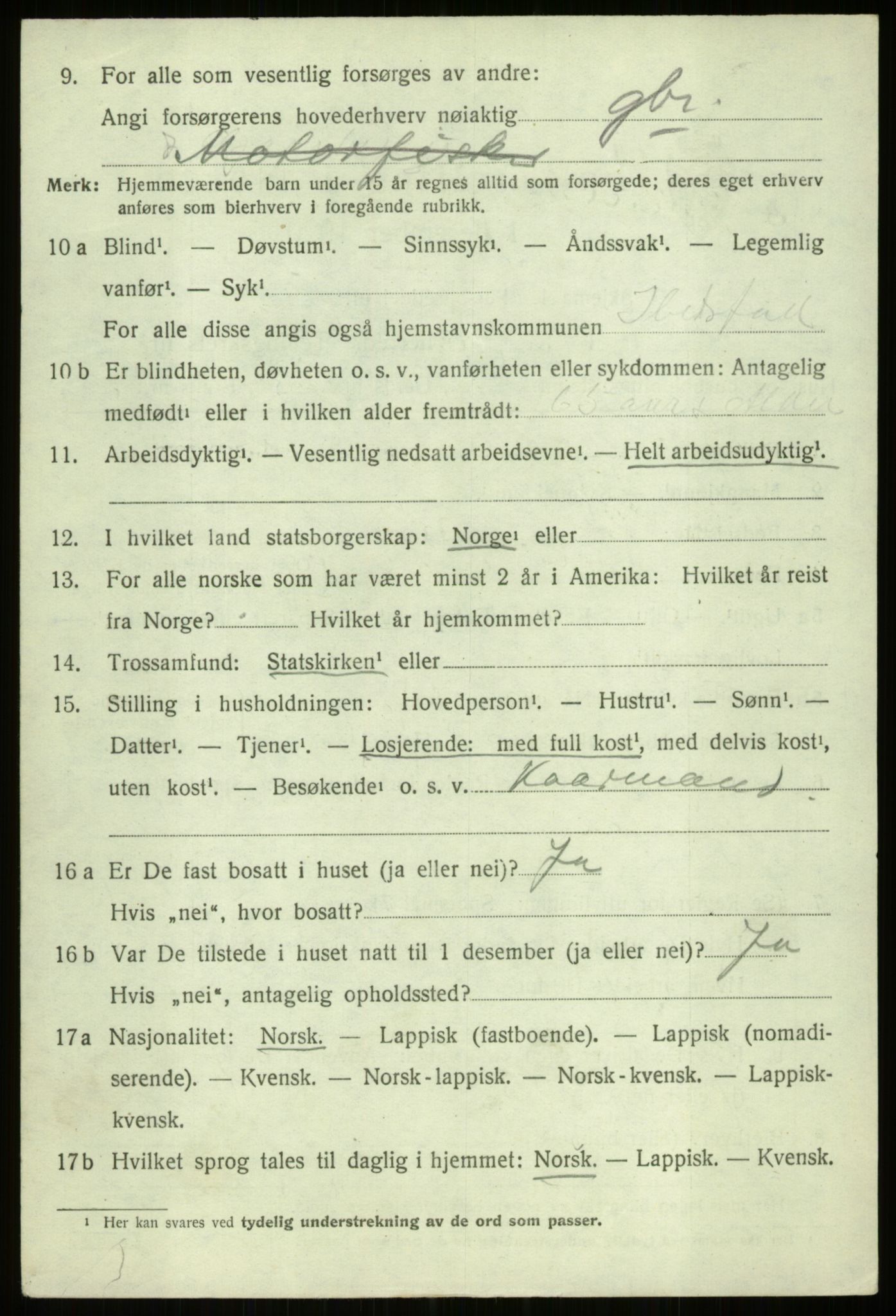 SATØ, 1920 census for Ibestad, 1920, p. 10661