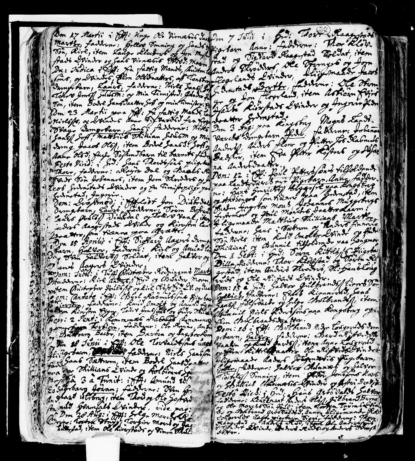 Sandsvær kirkebøker, AV/SAKO-A-244/F/Fa/L0001: Parish register (official) no. I 1, 1665-1725, p. 27