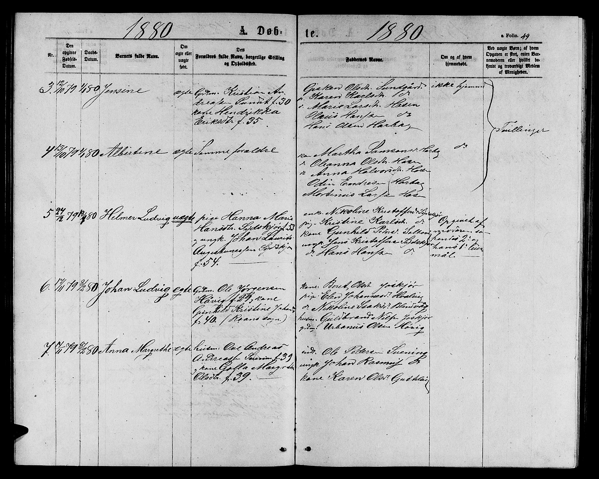 Ministerialprotokoller, klokkerbøker og fødselsregistre - Sør-Trøndelag, SAT/A-1456/656/L0695: Parish register (copy) no. 656C01, 1867-1889, p. 49