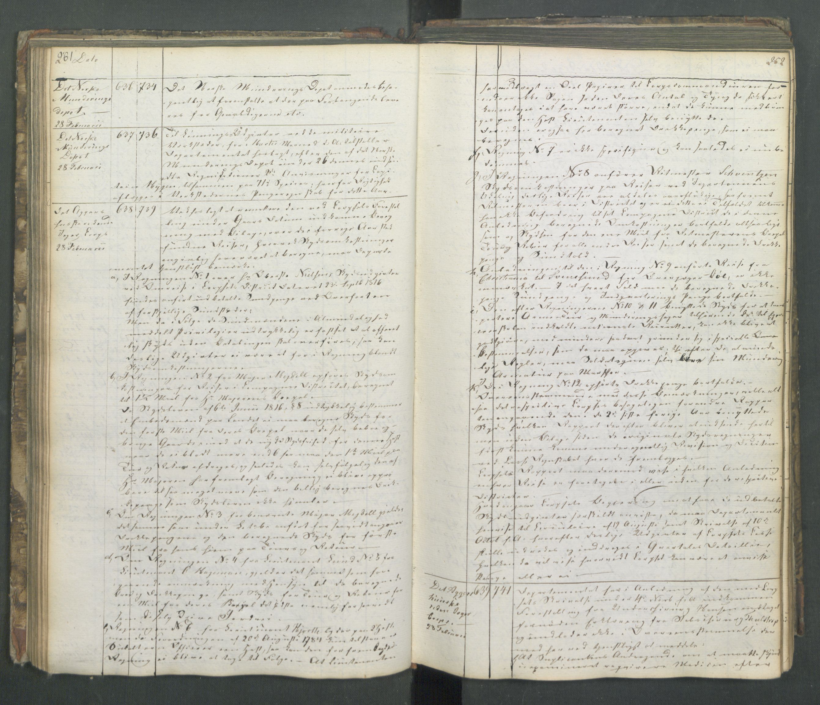 Armédepartementet, AV/RA-RAFA-3493/B/Ba/L0008: 6. Departements Kopibog, 1817, p. 261-262