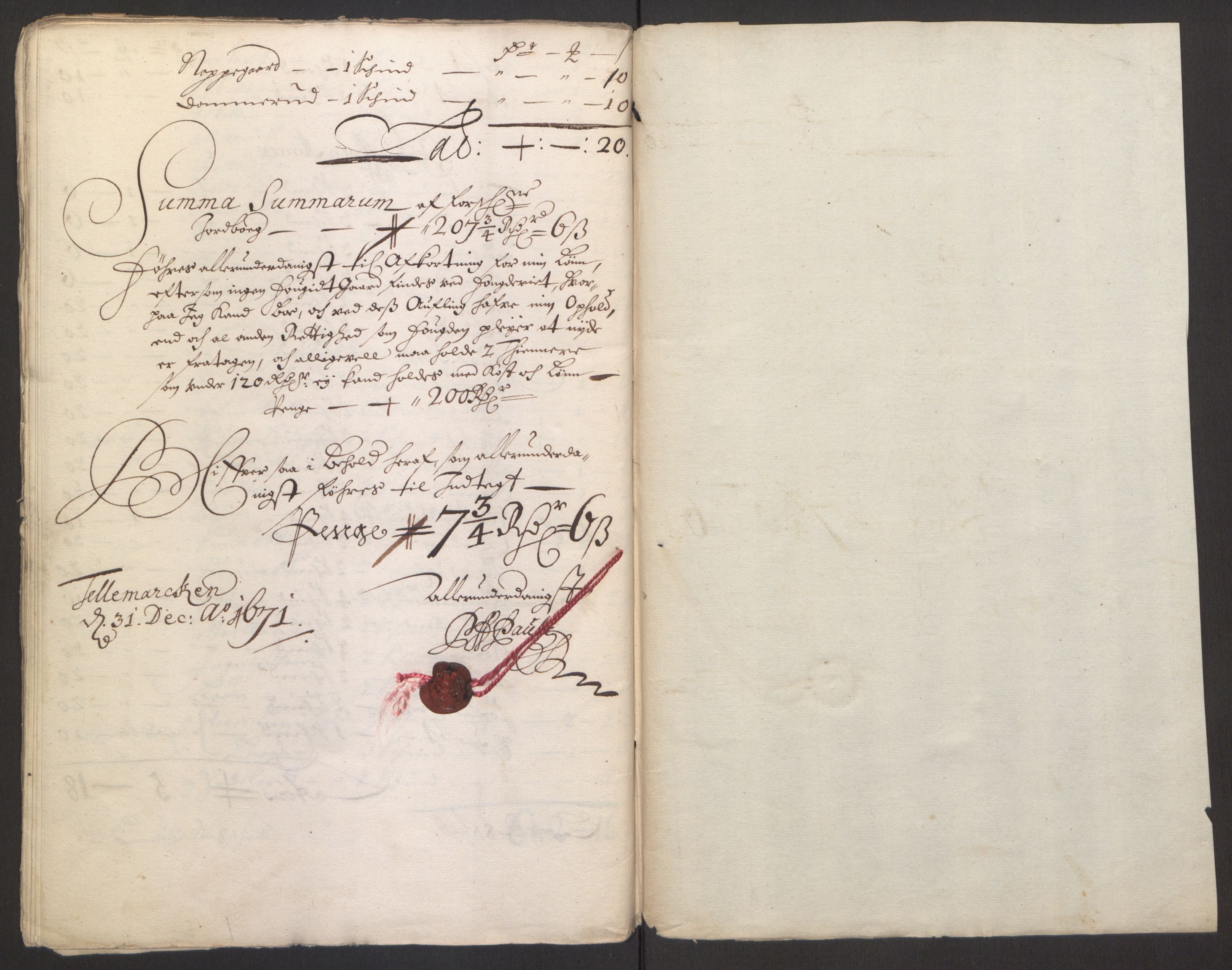 Rentekammeret inntil 1814, Reviderte regnskaper, Fogderegnskap, RA/EA-4092/R35/L2060: Fogderegnskap Øvre og Nedre Telemark, 1671-1672, p. 91