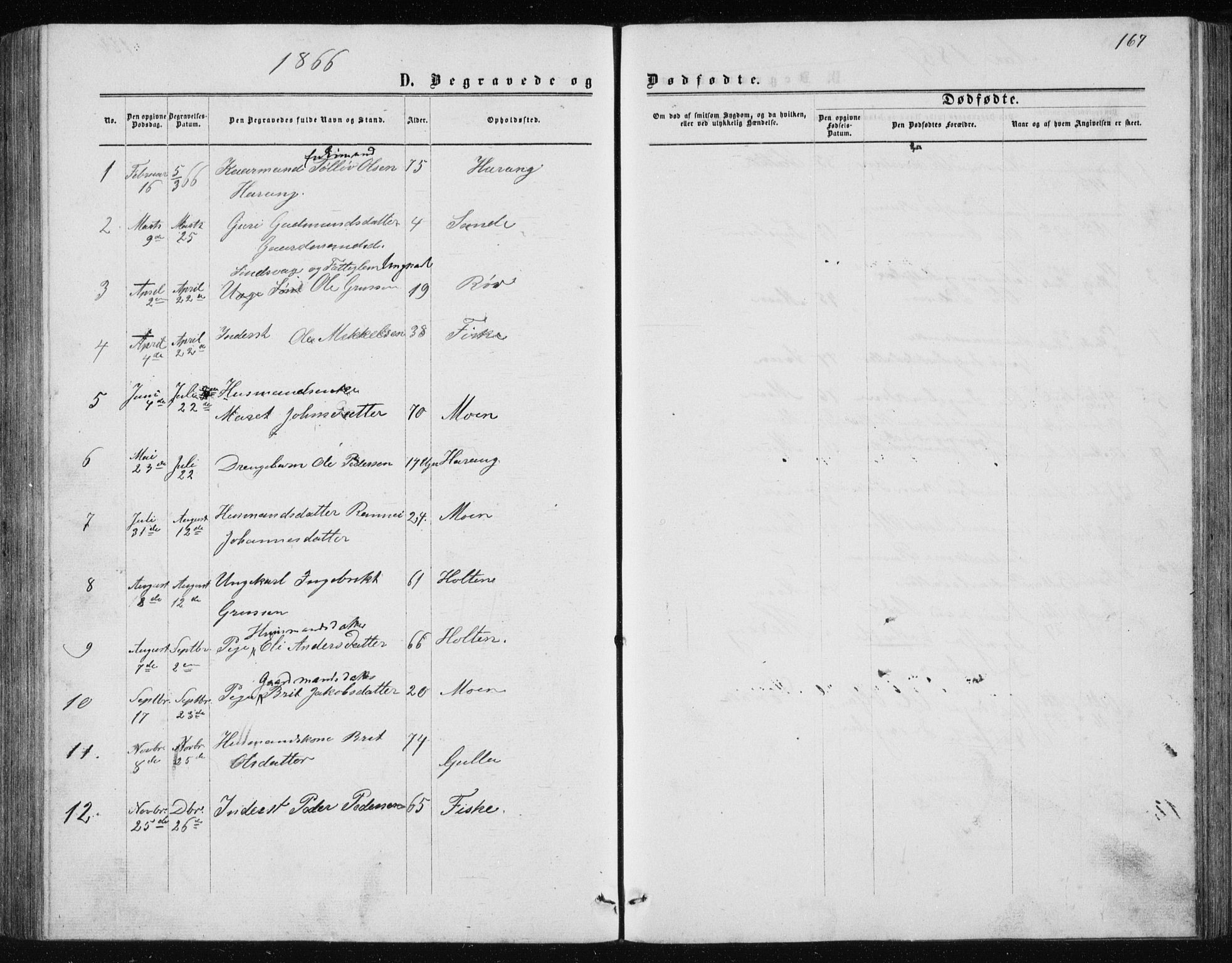 Ministerialprotokoller, klokkerbøker og fødselsregistre - Møre og Romsdal, AV/SAT-A-1454/597/L1064: Parish register (copy) no. 597C01, 1866-1898, p. 167