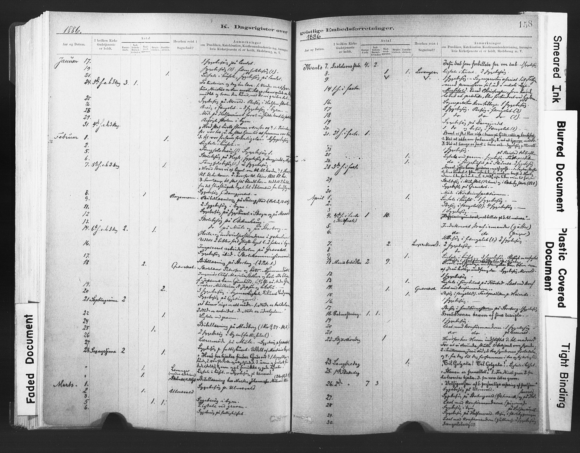 Ministerialprotokoller, klokkerbøker og fødselsregistre - Nord-Trøndelag, SAT/A-1458/720/L0189: Parish register (official) no. 720A05, 1880-1911, p. 158