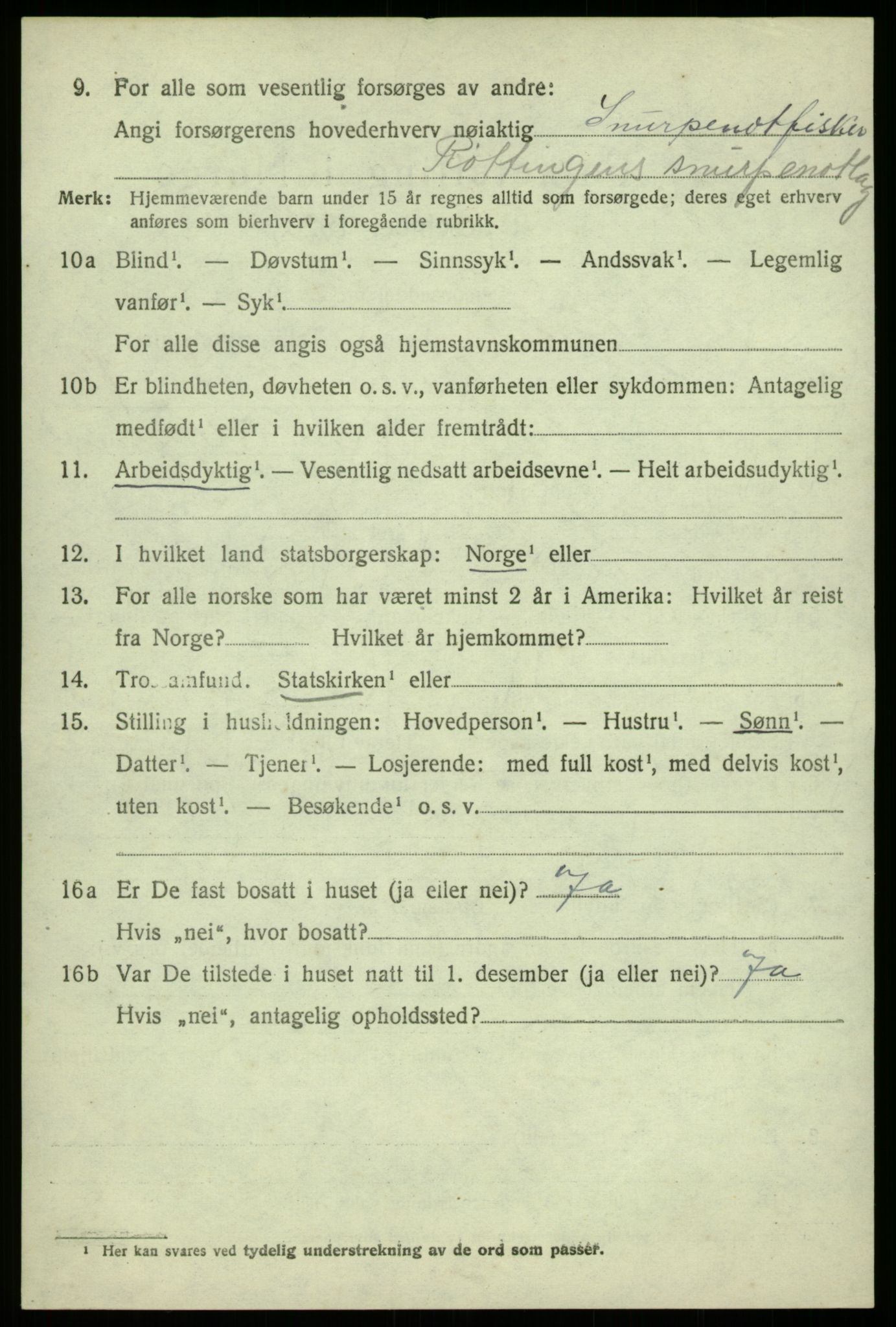 SAB, 1920 census for Os, 1920, p. 2959