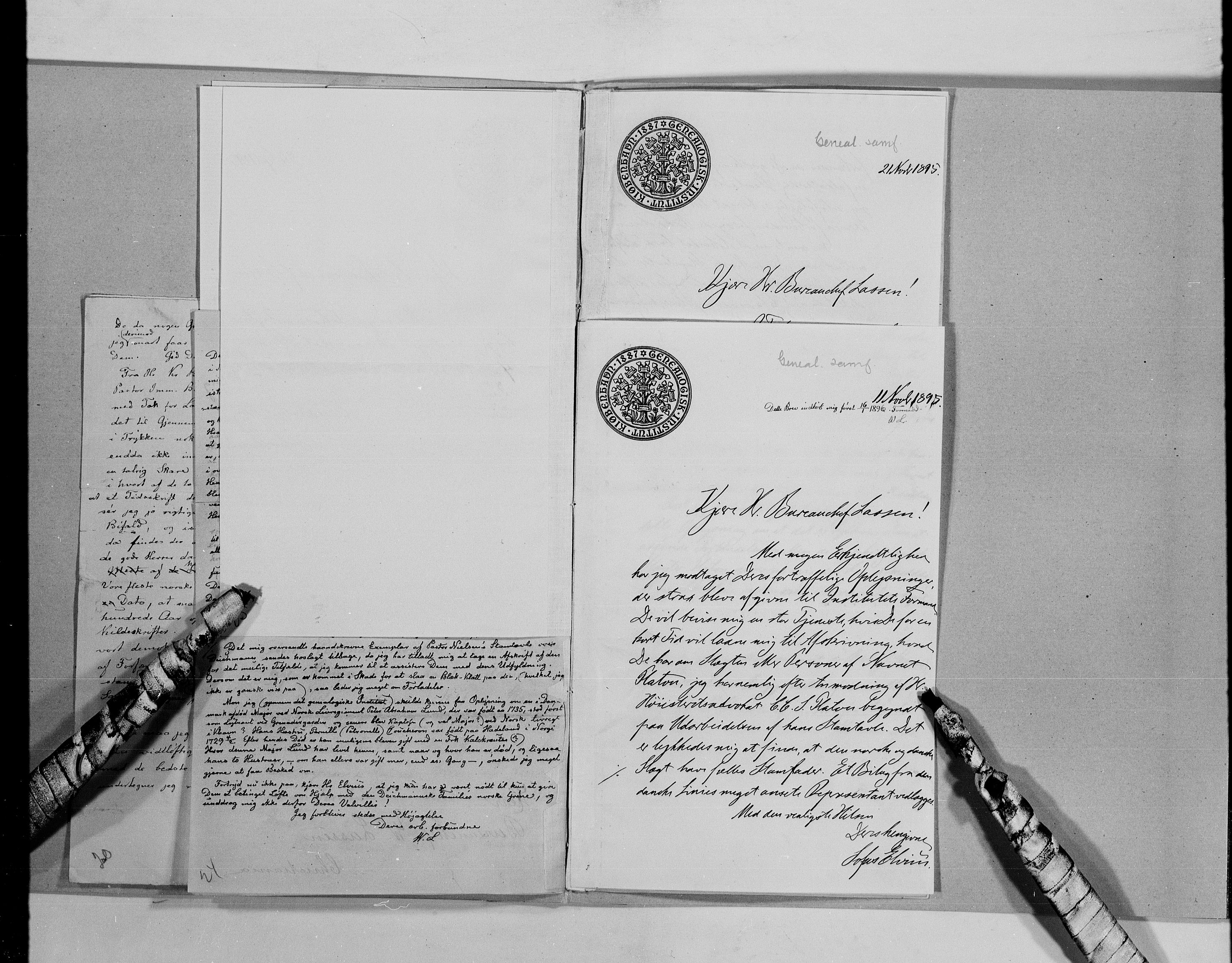 Lassens samlinger, AV/RA-PA-0051/G/L0097: Alfabetisk ordnede brev til Wilhelm Lassen: Fabritius - Grønvold, 1815-1907, p. 118
