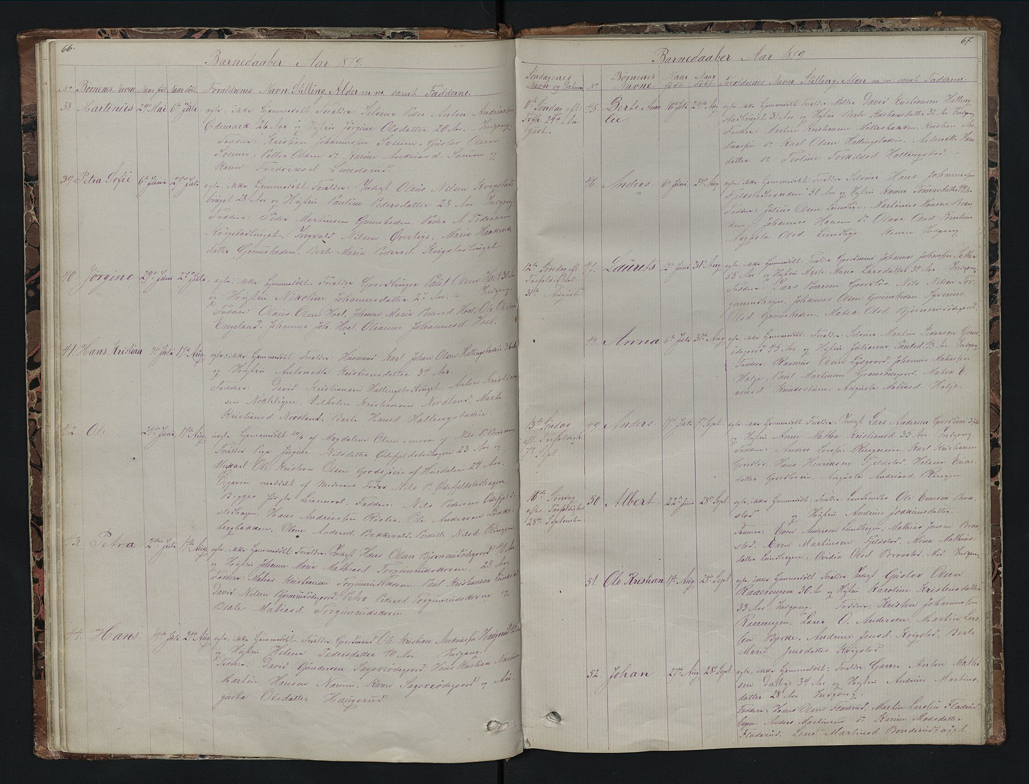 Vestre Toten prestekontor, AV/SAH-PREST-108/H/Ha/Hab/L0007: Parish register (copy) no. 7, 1872-1900, p. 66-67