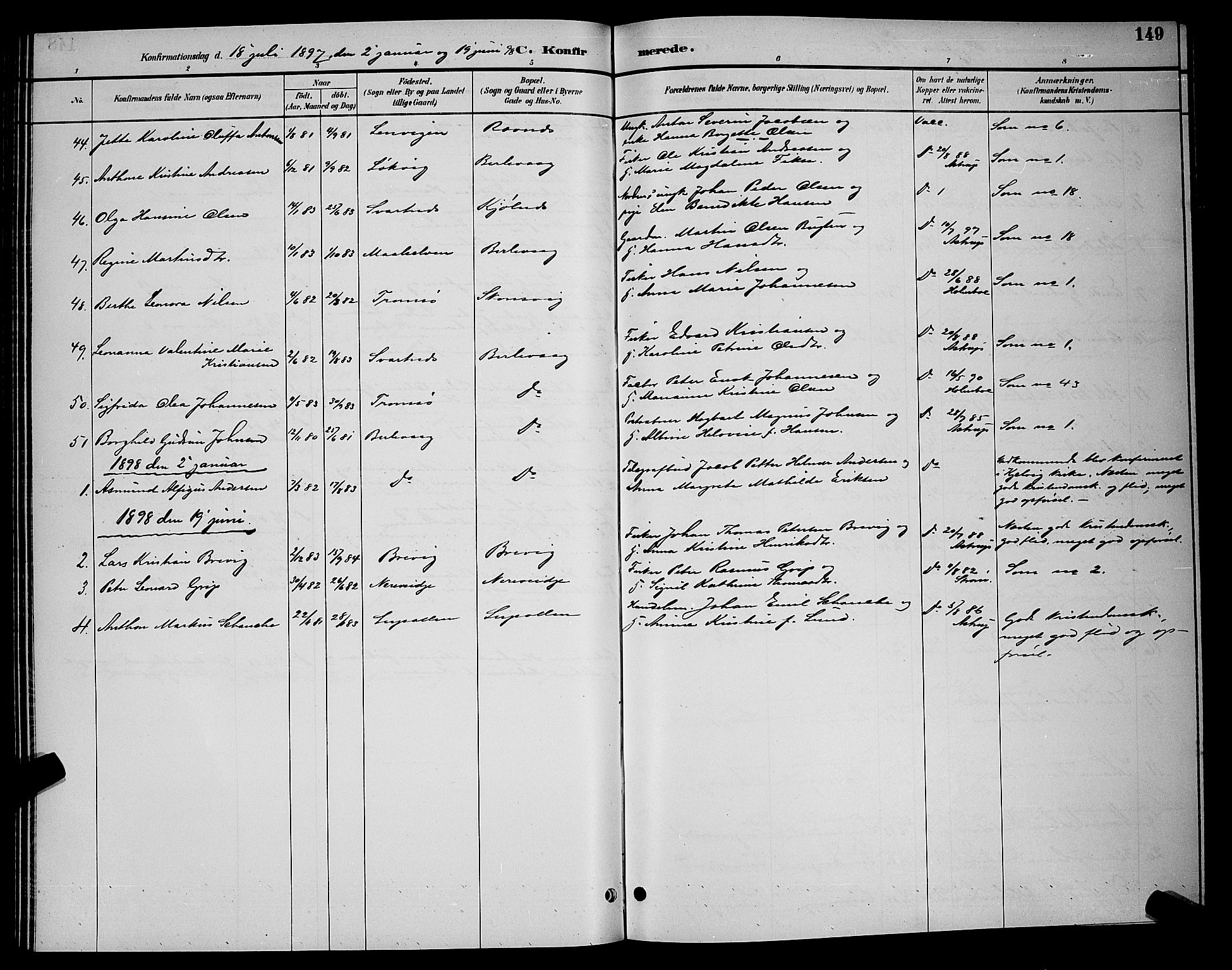 Tana sokneprestkontor, SATØ/S-1334/H/Hb/L0004klokker: Parish register (copy) no. 4, 1890-1903, p. 149