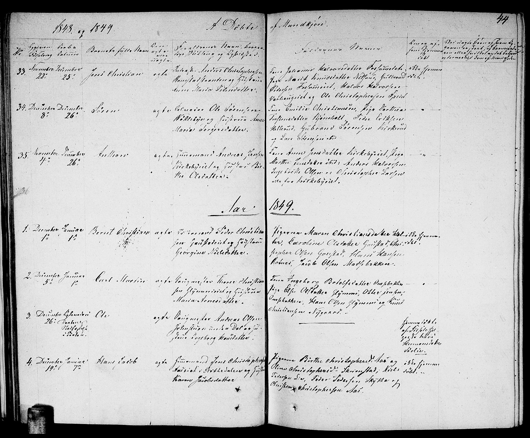 Nittedal prestekontor Kirkebøker, SAO/A-10365a/F/Fa/L0004: Parish register (official) no. I 4, 1836-1849, p. 44
