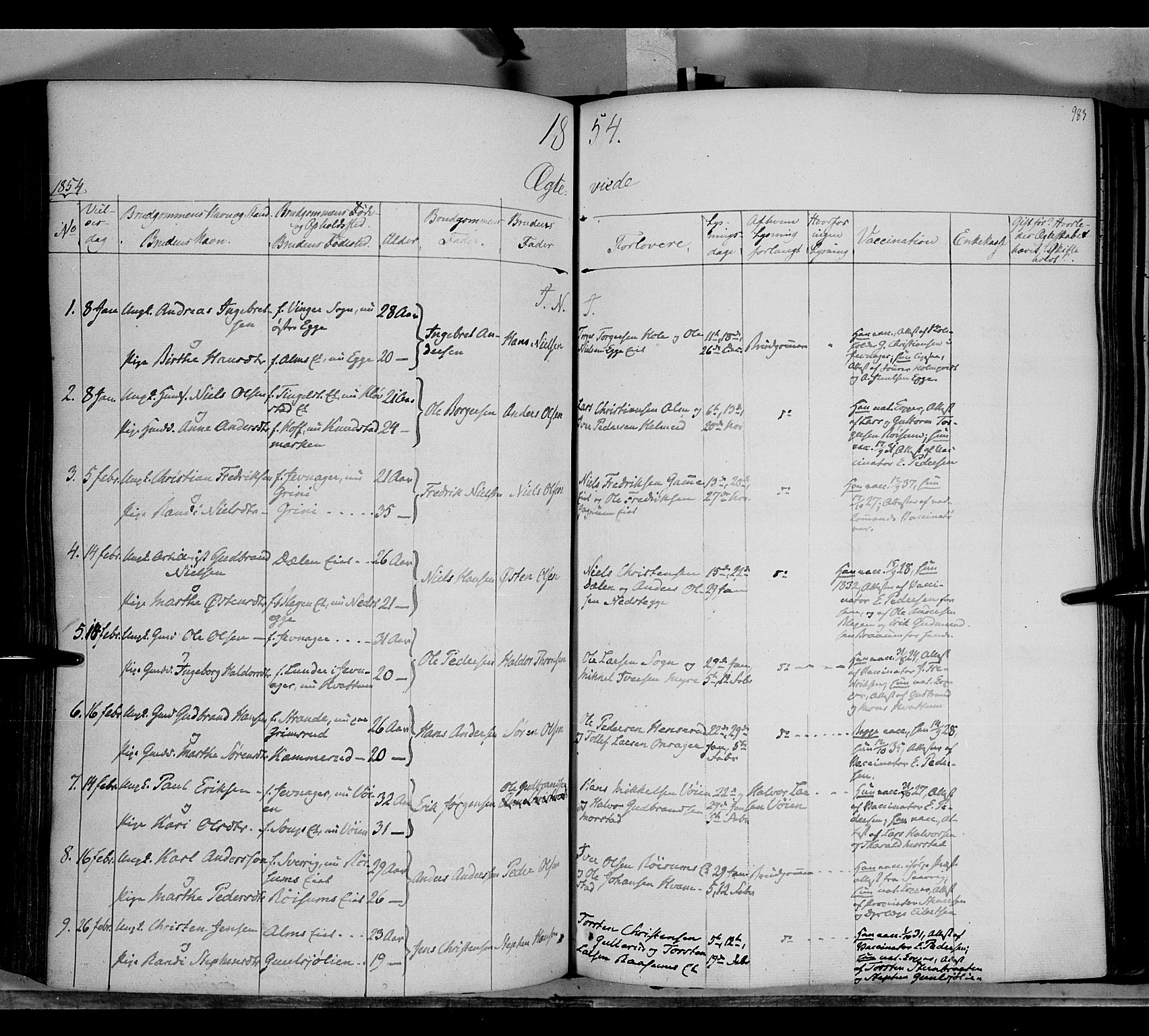 Gran prestekontor, SAH/PREST-112/H/Ha/Haa/L0011: Parish register (official) no. 11, 1842-1856, p. 982-983