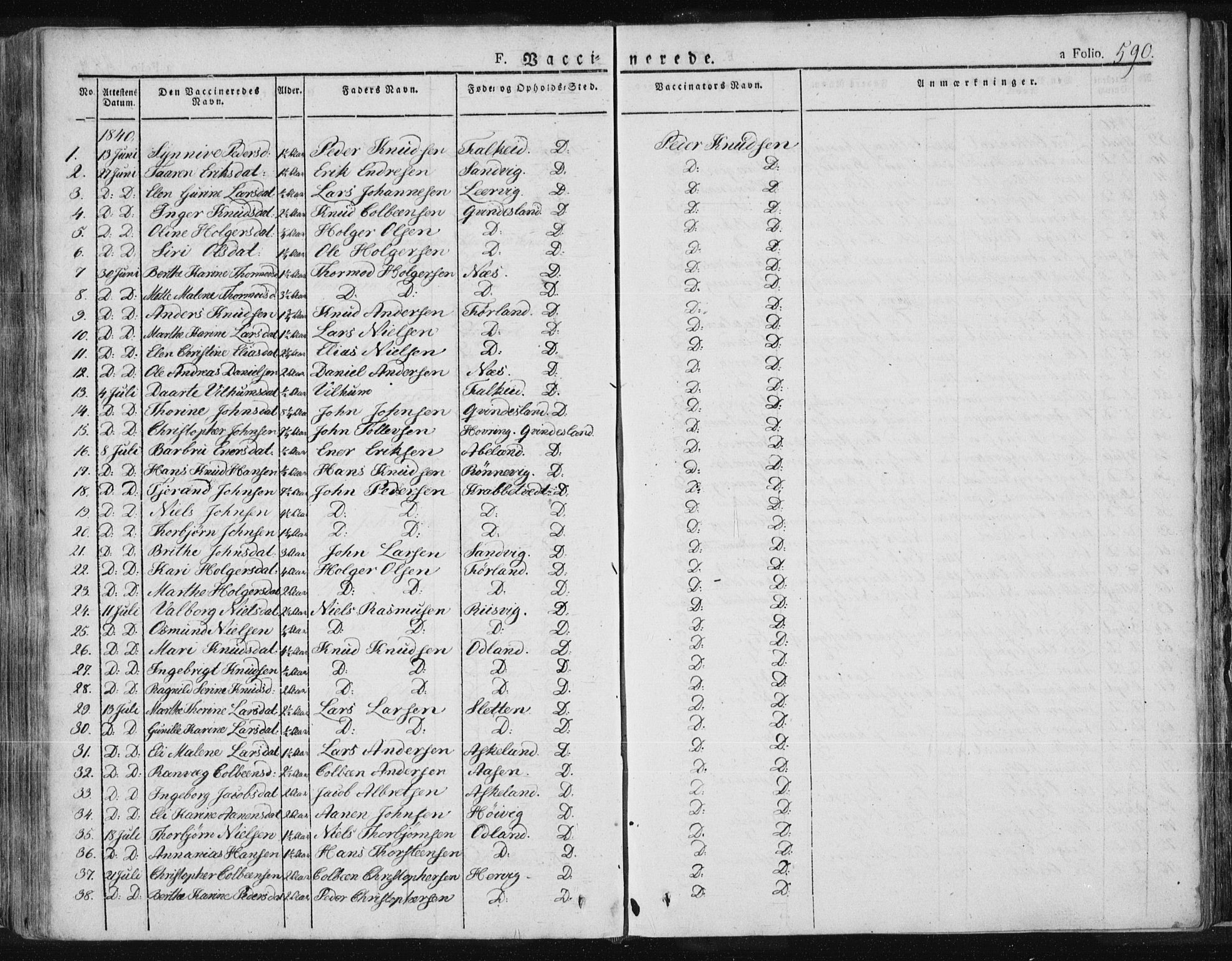 Tysvær sokneprestkontor, AV/SAST-A -101864/H/Ha/Haa/L0001: Parish register (official) no. A 1.2, 1831-1856, p. 590