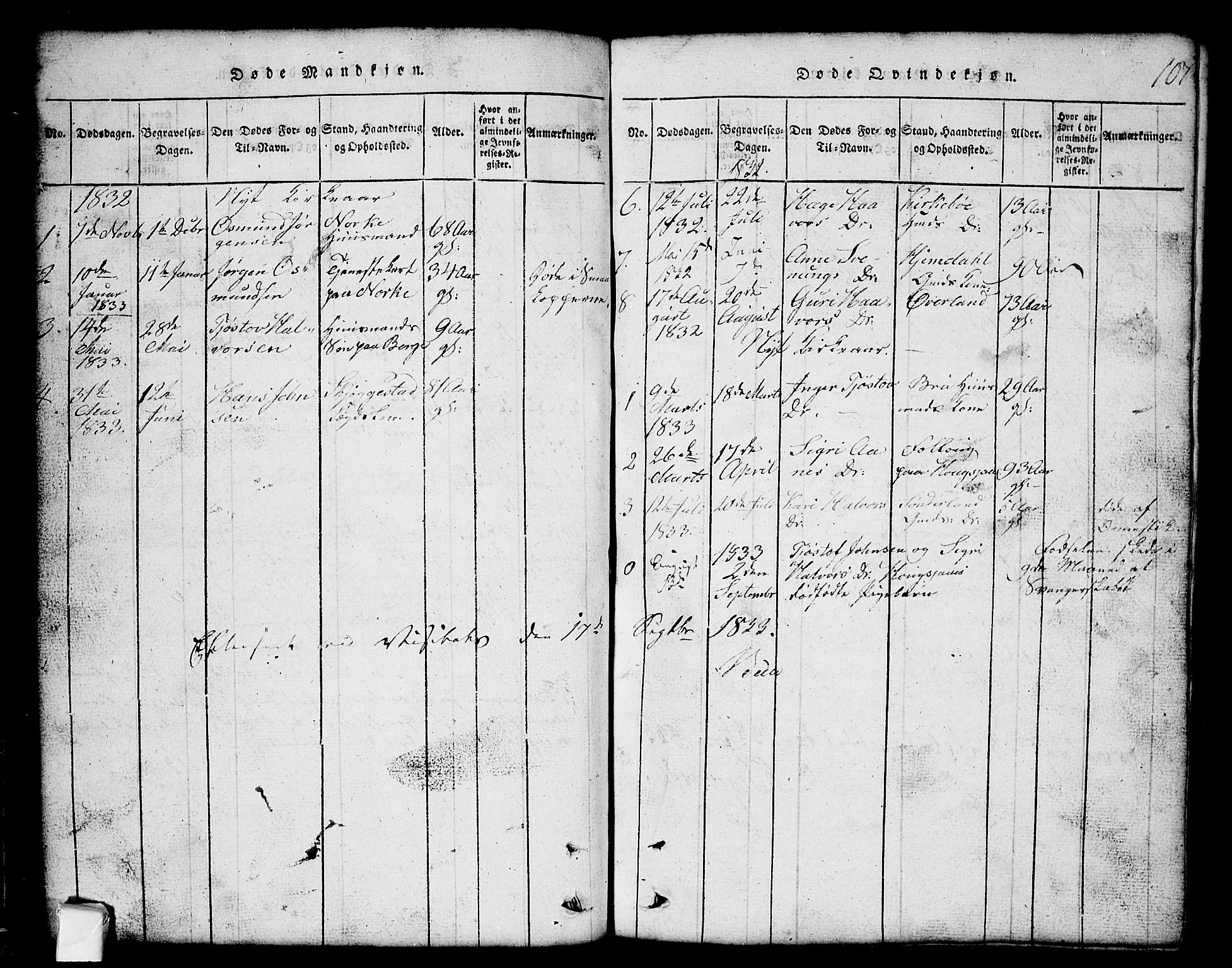 Nissedal kirkebøker, SAKO/A-288/G/Gb/L0001: Parish register (copy) no. II 1, 1814-1862, p. 107