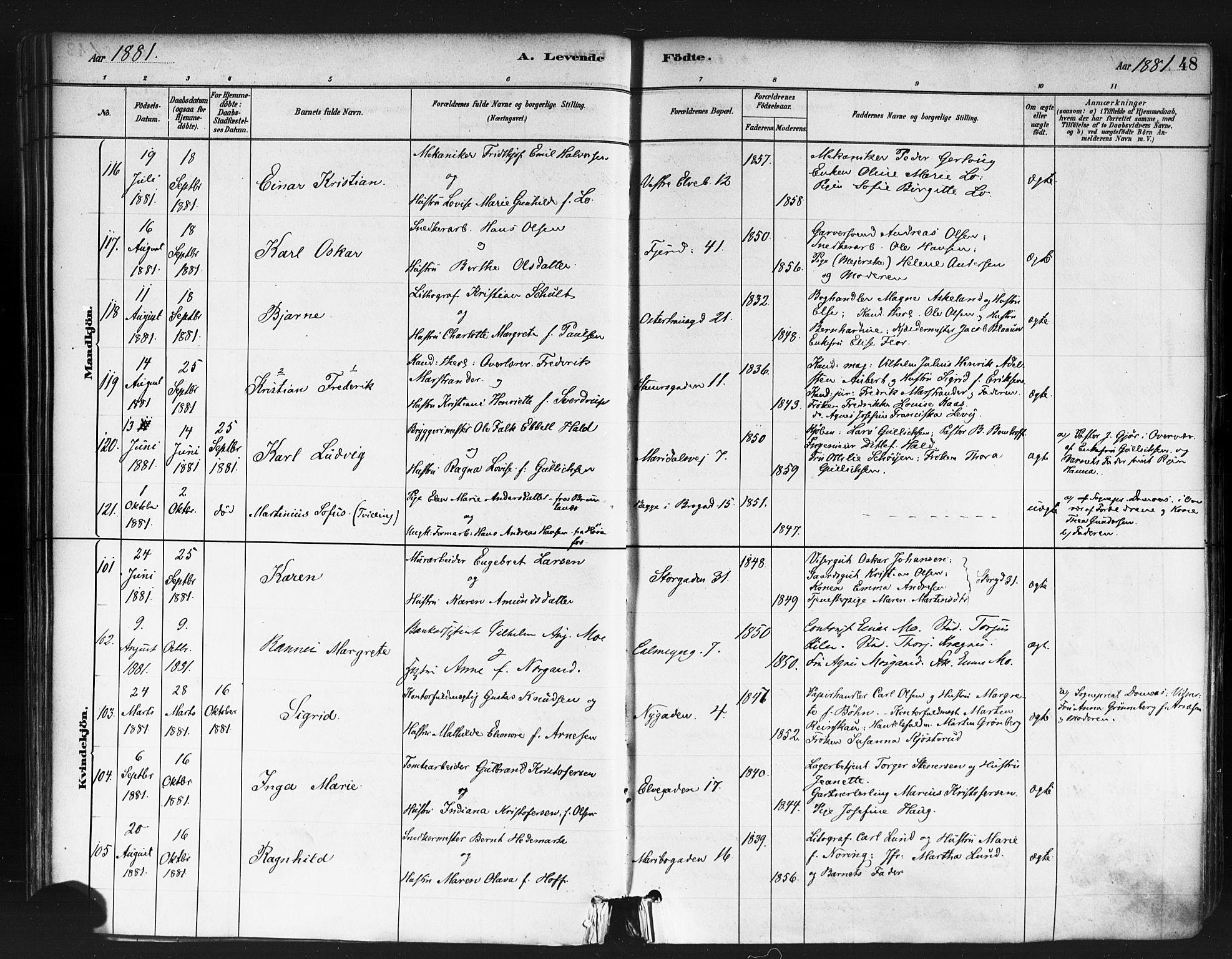 Jakob prestekontor Kirkebøker, AV/SAO-A-10850/F/Fa/L0003: Parish register (official) no. 3, 1880-1895, p. 48