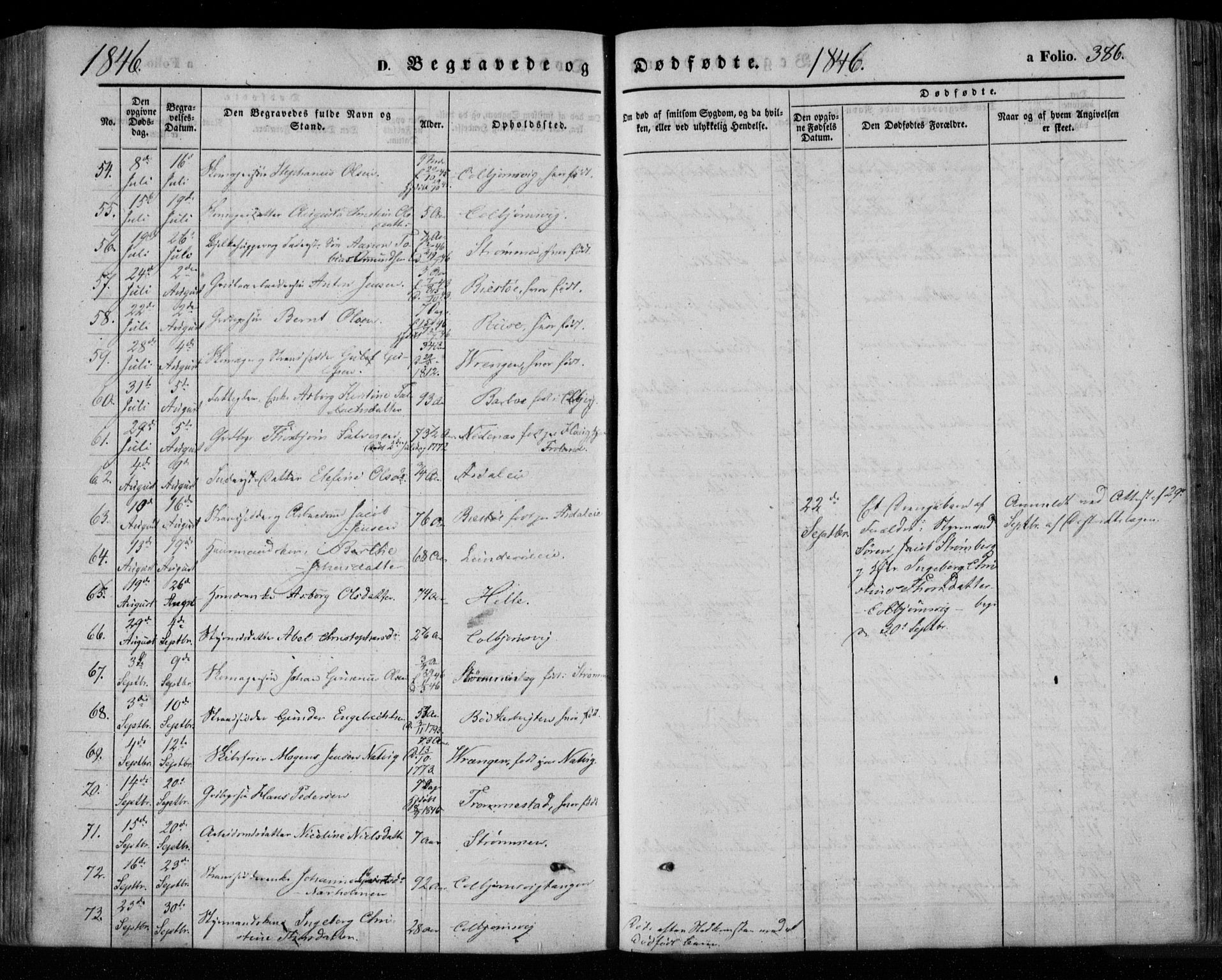 Øyestad sokneprestkontor, AV/SAK-1111-0049/F/Fa/L0014: Parish register (official) no. A 14, 1843-1856, p. 386