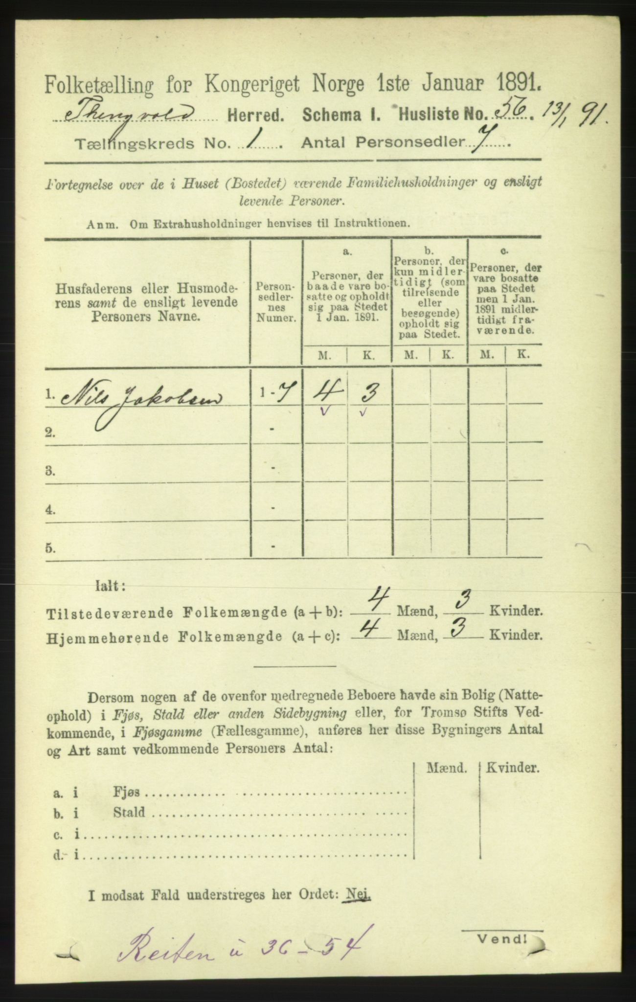 RA, 1891 census for 1560 Tingvoll, 1891, p. 75