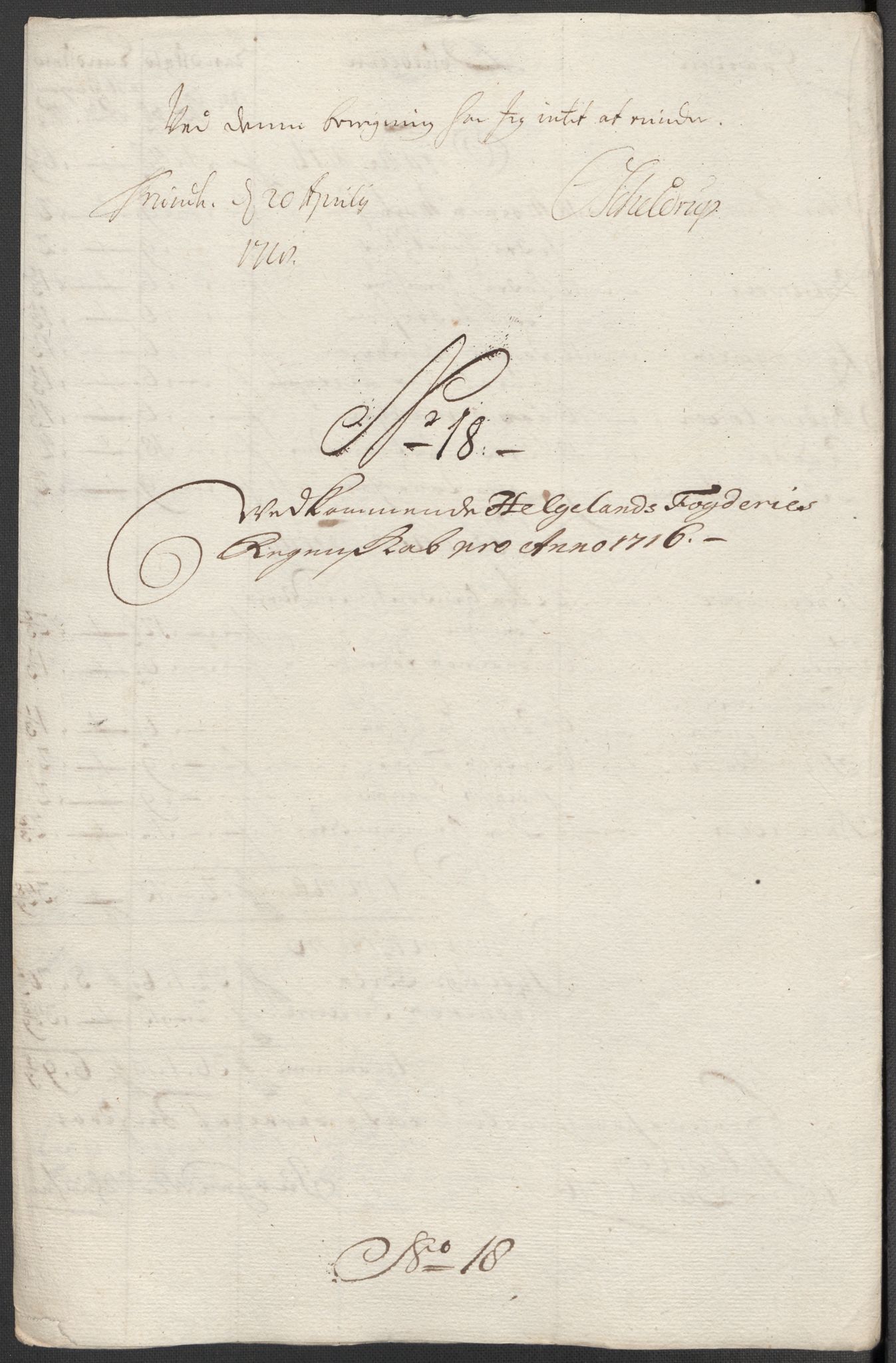 Rentekammeret inntil 1814, Reviderte regnskaper, Fogderegnskap, RA/EA-4092/R65/L4514: Fogderegnskap Helgeland, 1716, p. 212