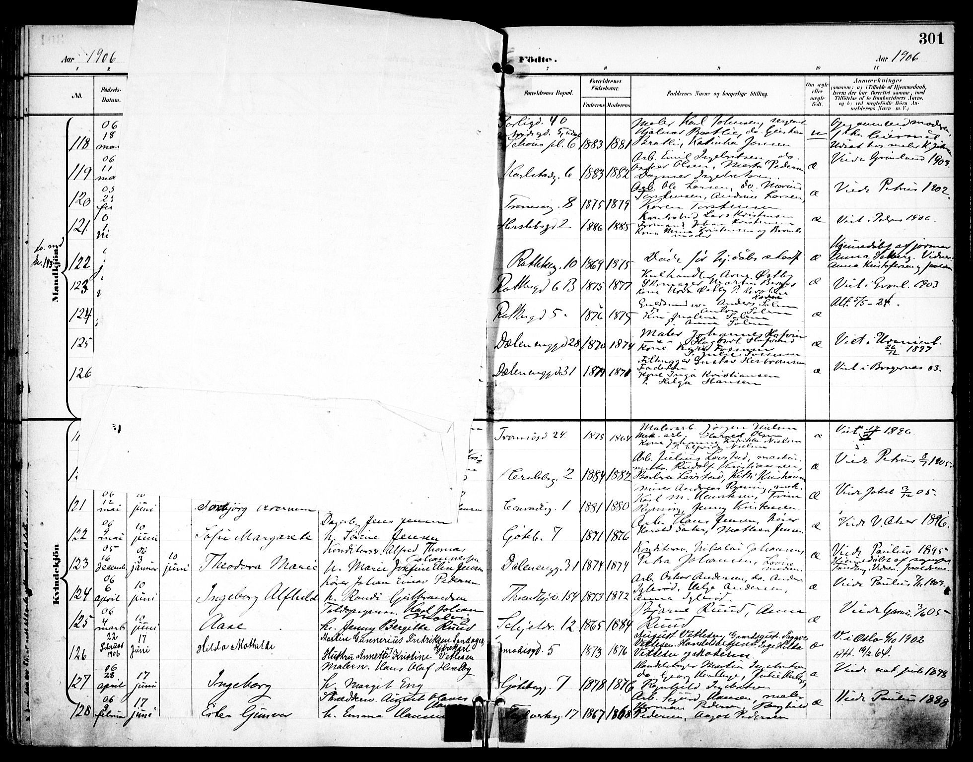 Petrus prestekontor Kirkebøker, SAO/A-10872/F/Fa/L0008: Parish register (official) no. 8, 1899-1909, p. 301