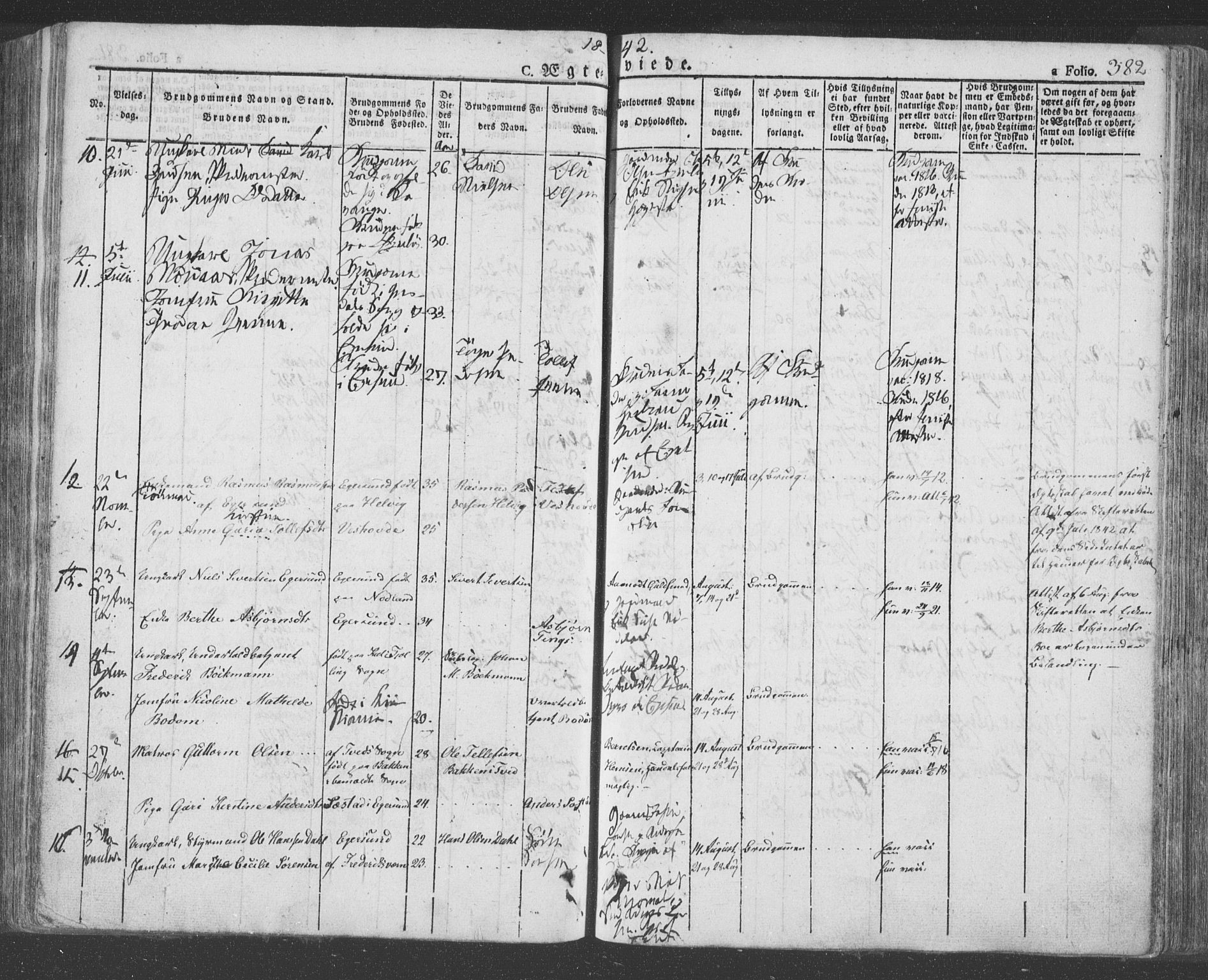 Eigersund sokneprestkontor, AV/SAST-A-101807/S08/L0009: Parish register (official) no. A 9, 1827-1850, p. 382