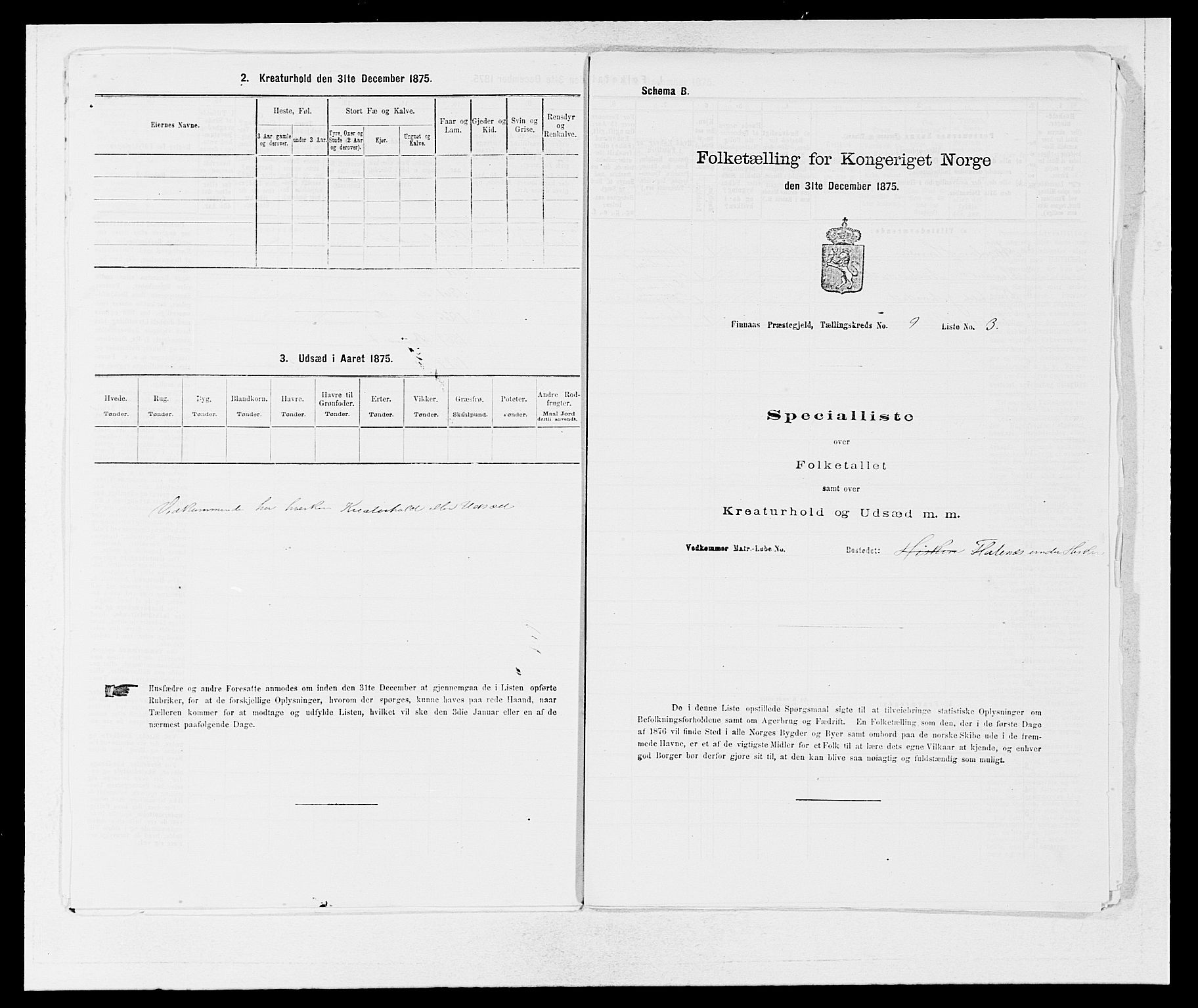 SAB, 1875 census for 1218P Finnås, 1875, p. 979