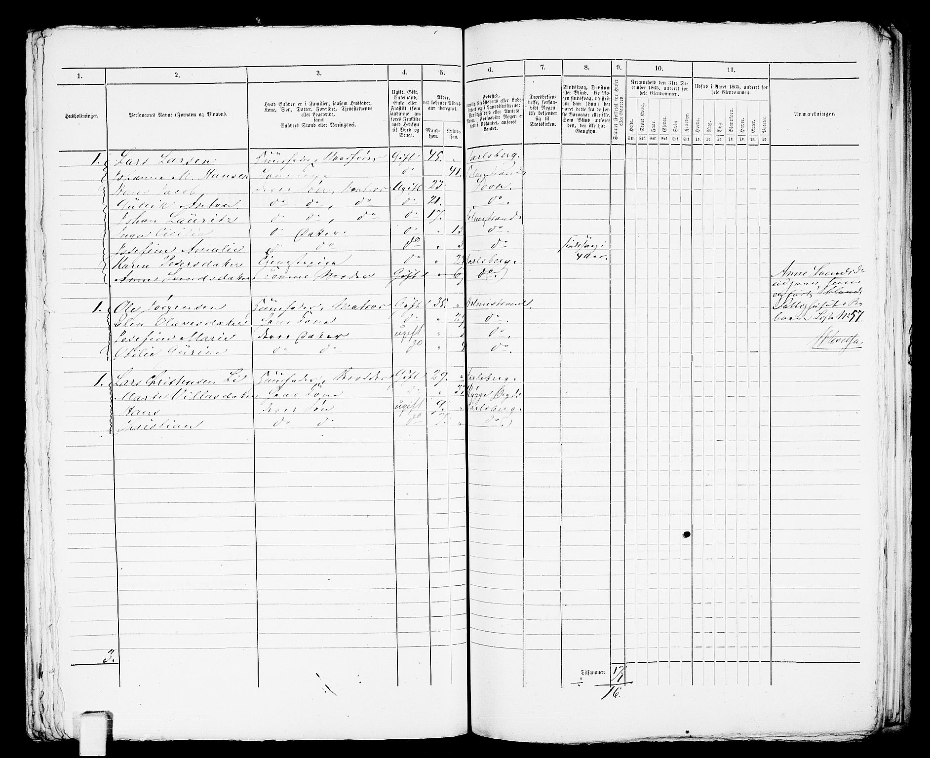 RA, 1865 census for Botne/Holmestrand, 1865, p. 315