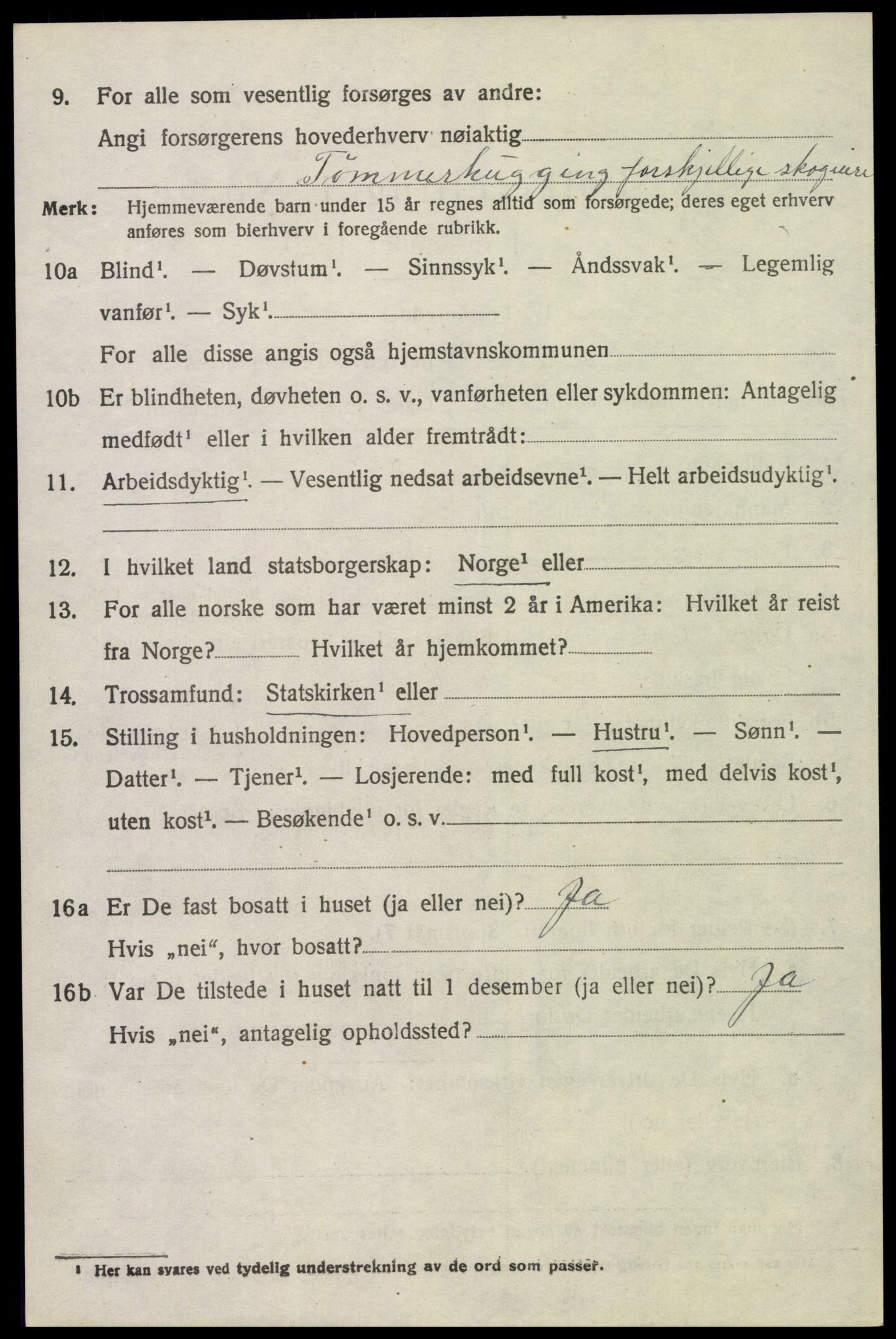 SAH, 1920 census for Trysil, 1920, p. 14640