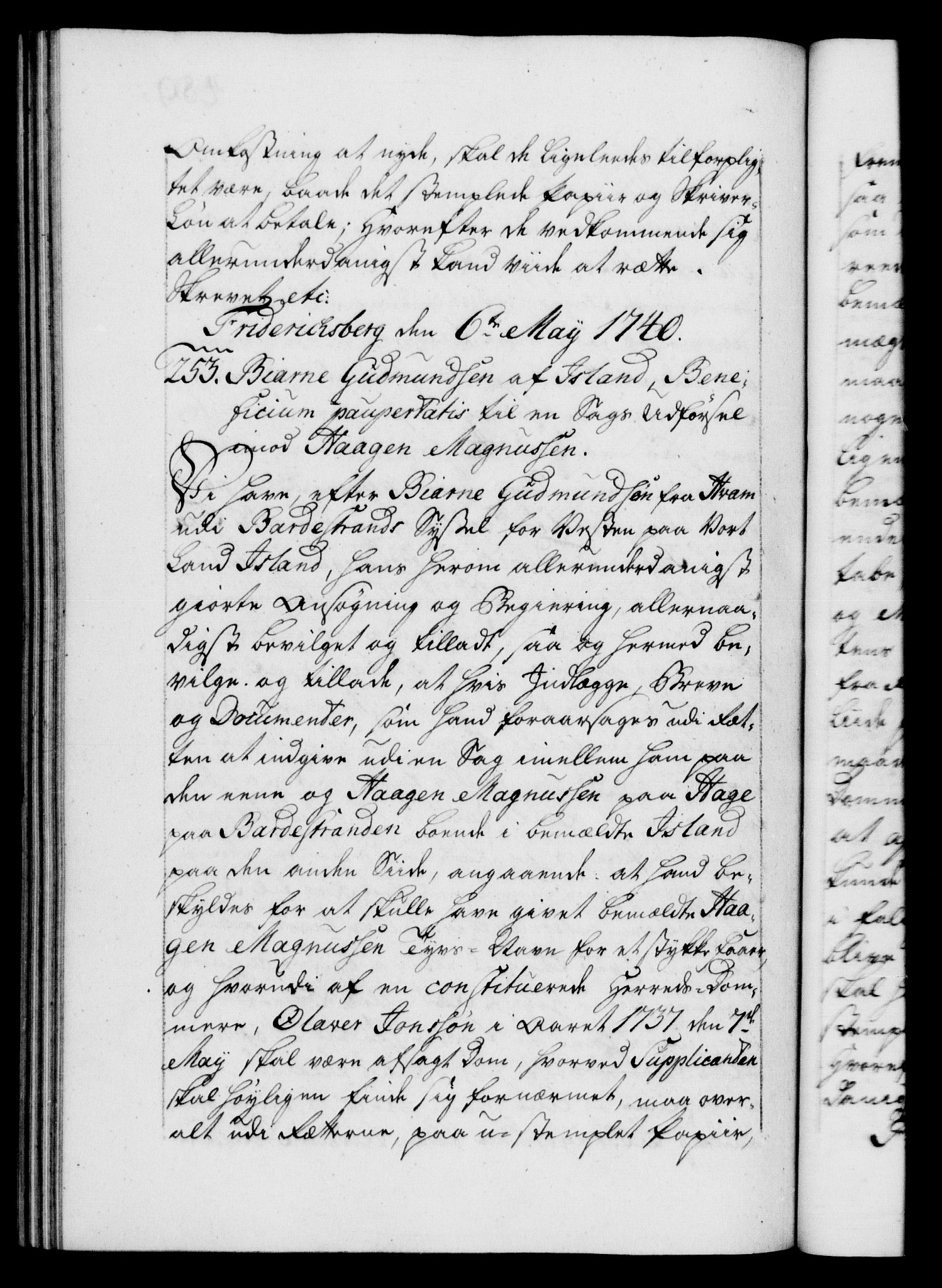 Danske Kanselli 1572-1799, AV/RA-EA-3023/F/Fc/Fca/Fcaa/L0031: Norske registre, 1739-1740, p. 489b