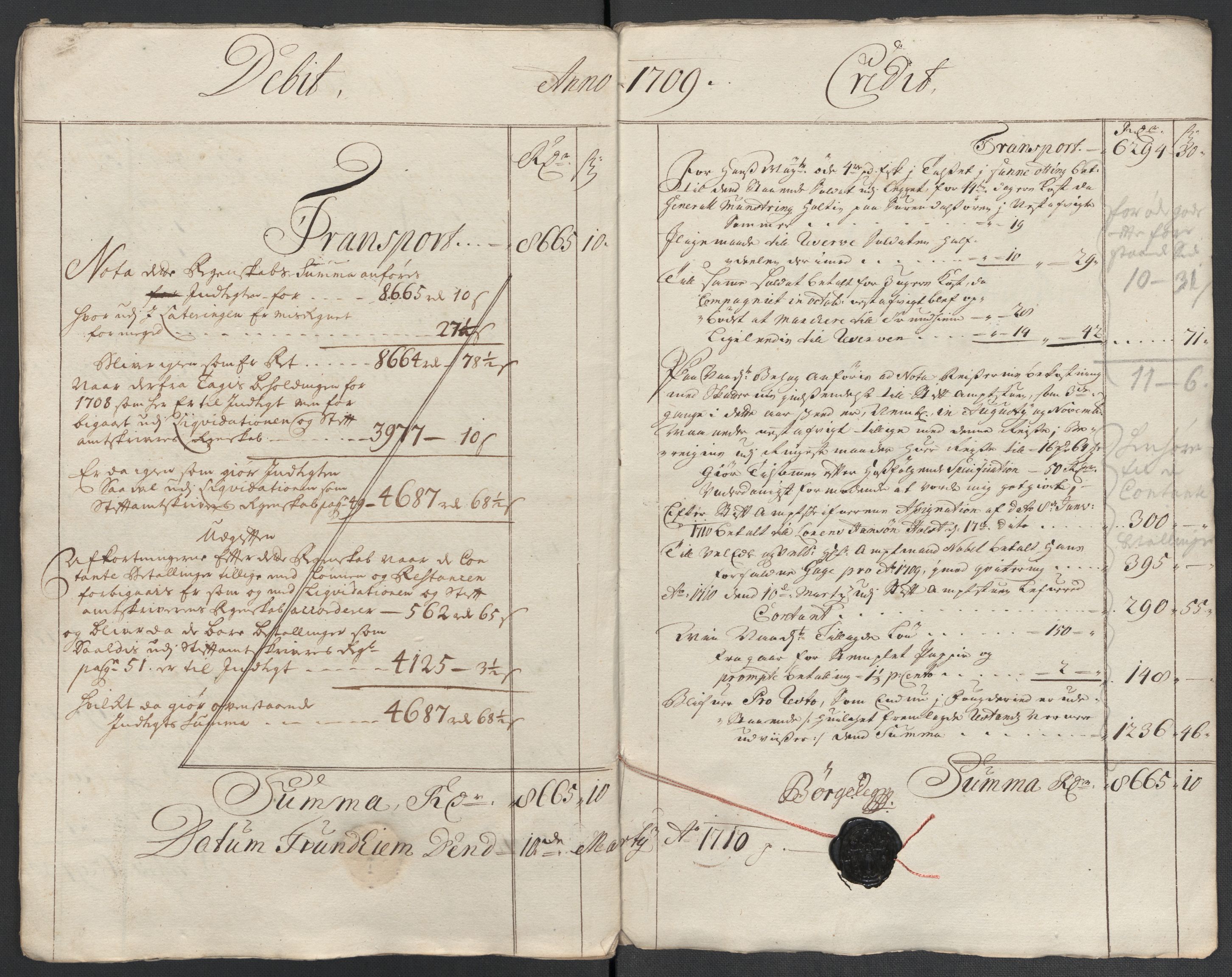 Rentekammeret inntil 1814, Reviderte regnskaper, Fogderegnskap, AV/RA-EA-4092/R55/L3659: Fogderegnskap Romsdal, 1709-1710, p. 22