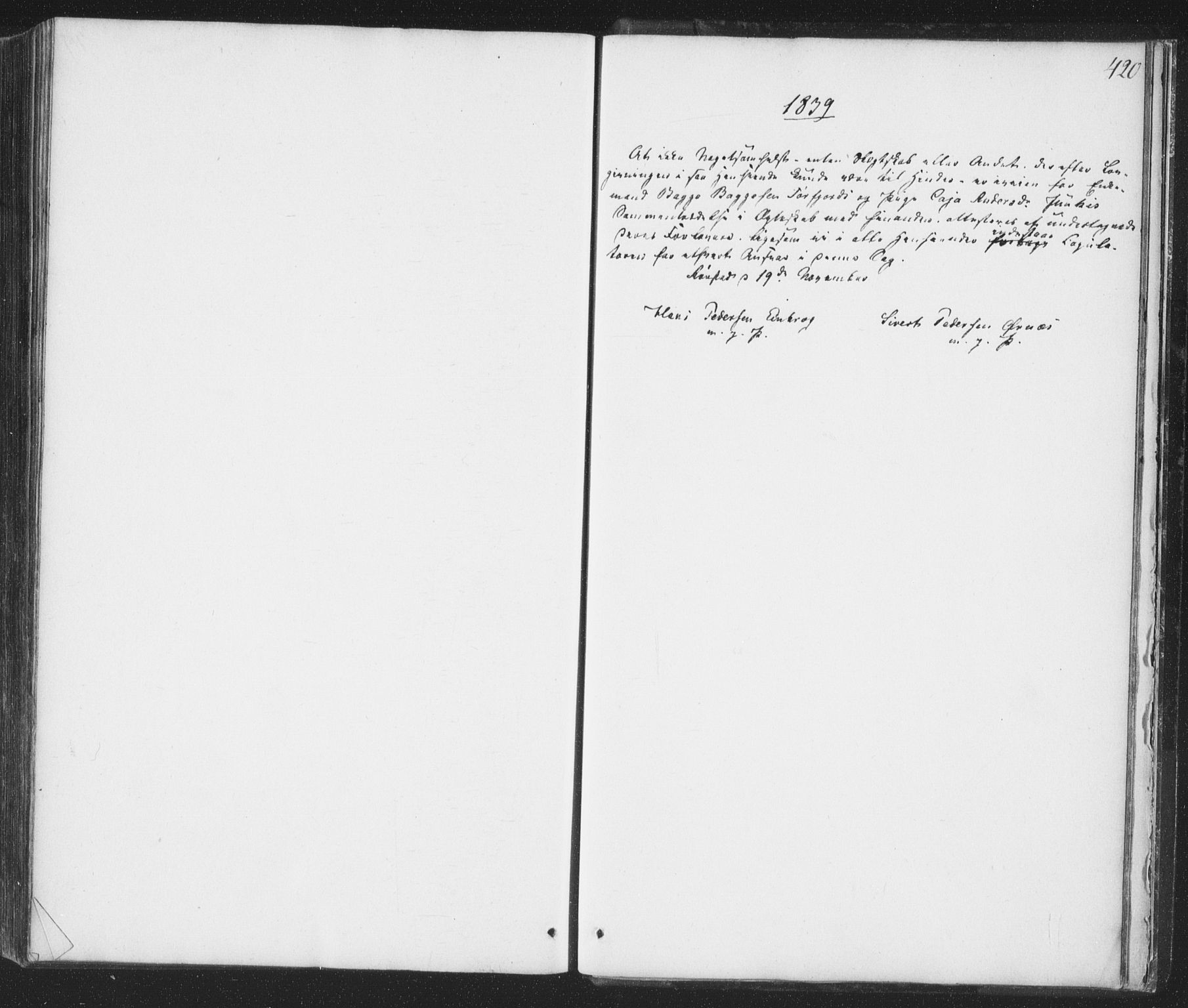 Ministerialprotokoller, klokkerbøker og fødselsregistre - Nordland, AV/SAT-A-1459/853/L0769: Parish register (official) no. 853A08, 1836-1856, p. 420