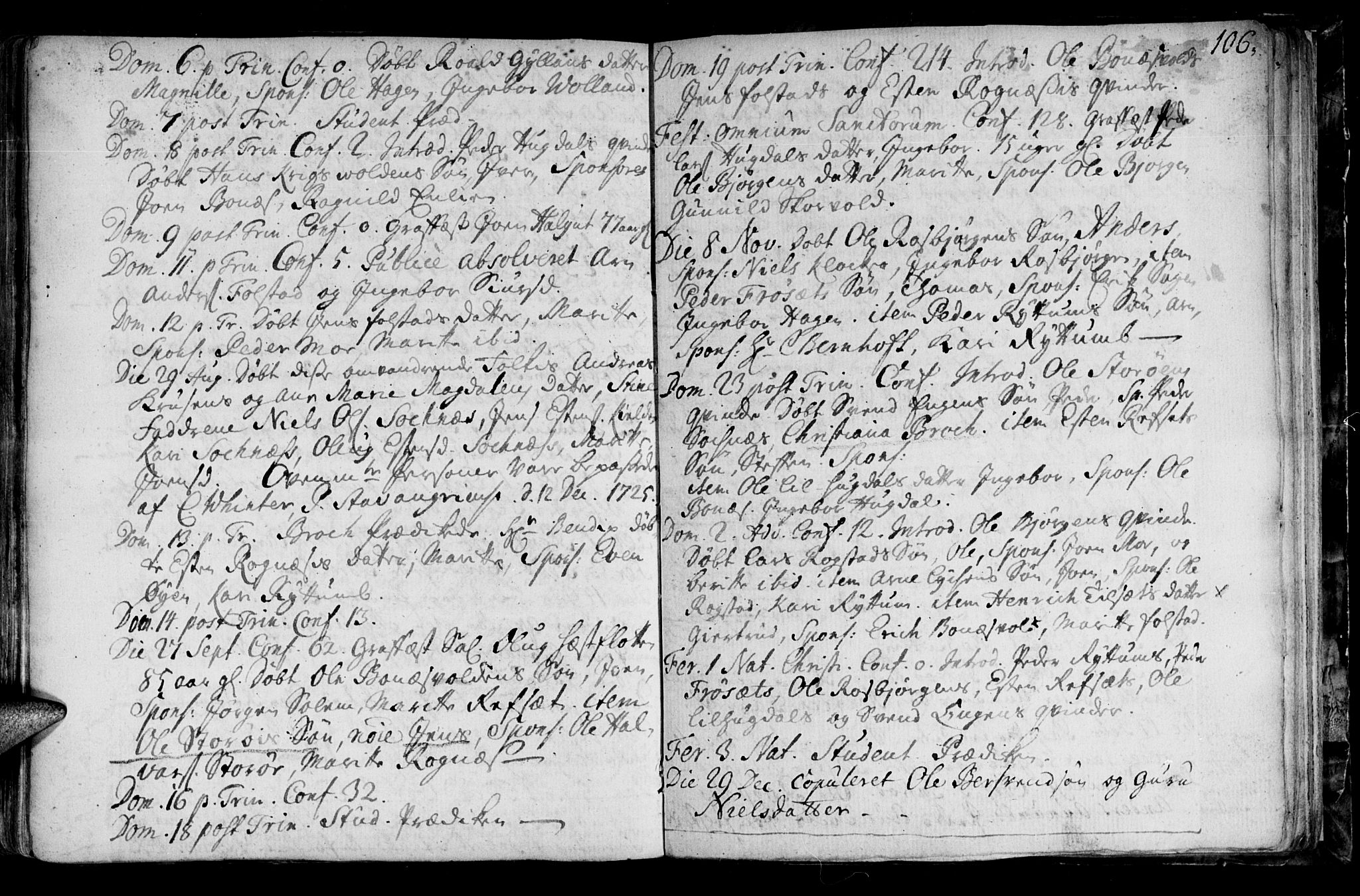 Ministerialprotokoller, klokkerbøker og fødselsregistre - Sør-Trøndelag, SAT/A-1456/687/L0990: Parish register (official) no. 687A01, 1690-1746, p. 106