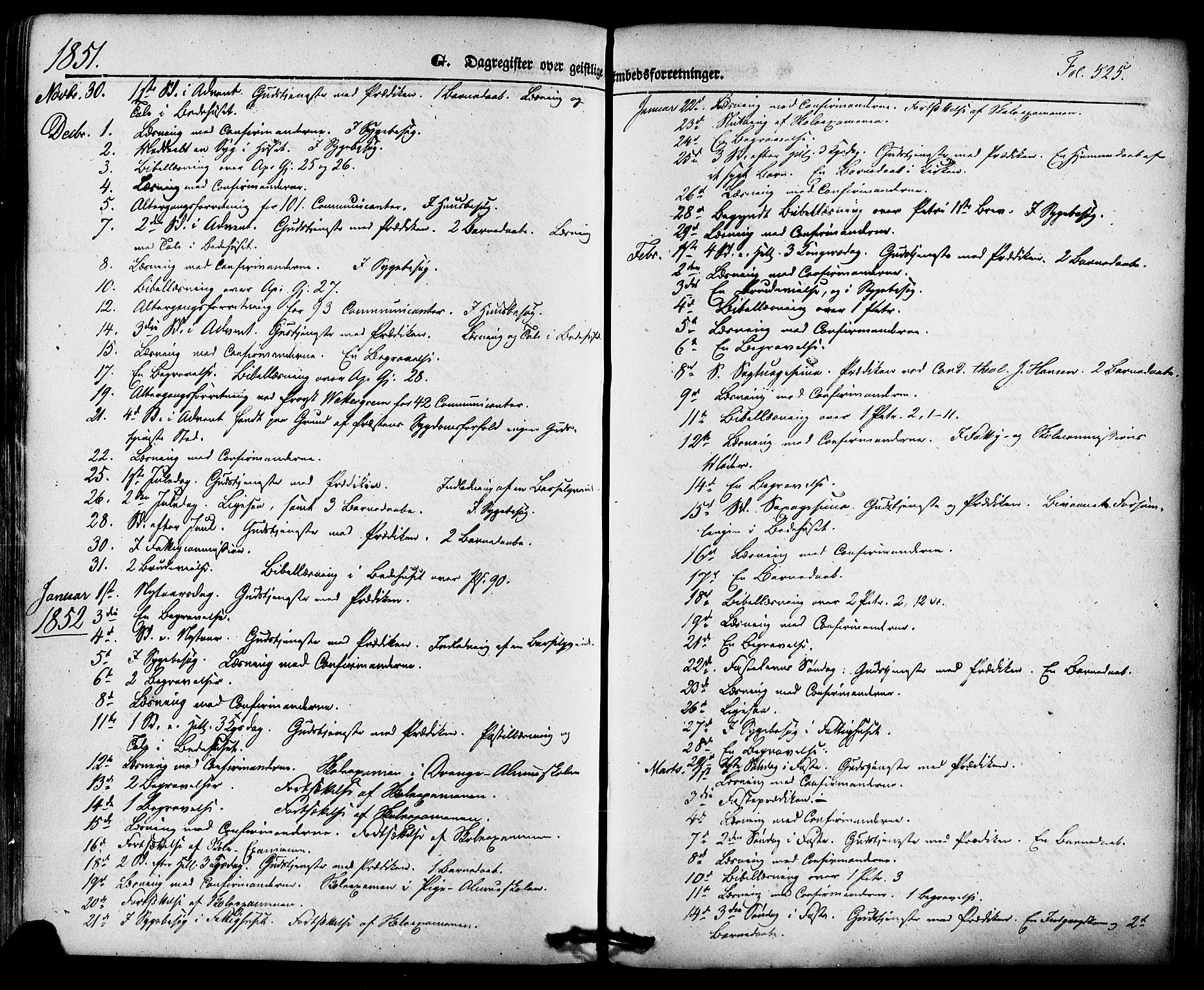 Skien kirkebøker, SAKO/A-302/F/Fa/L0006a: Parish register (official) no. 6A, 1843-1856, p. 525