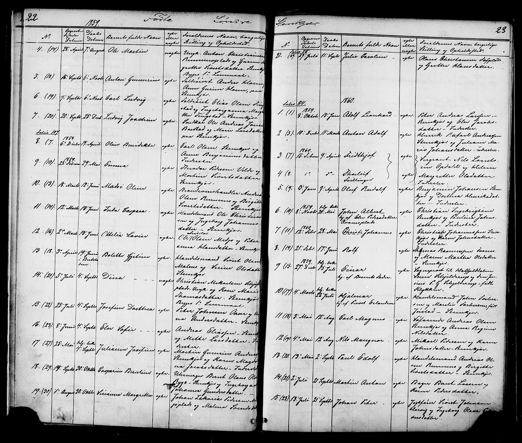 Ministerialprotokoller, klokkerbøker og fødselsregistre - Nord-Trøndelag, SAT/A-1458/739/L0367: Parish register (official) no. 739A01 /1, 1838-1868, p. 22-23