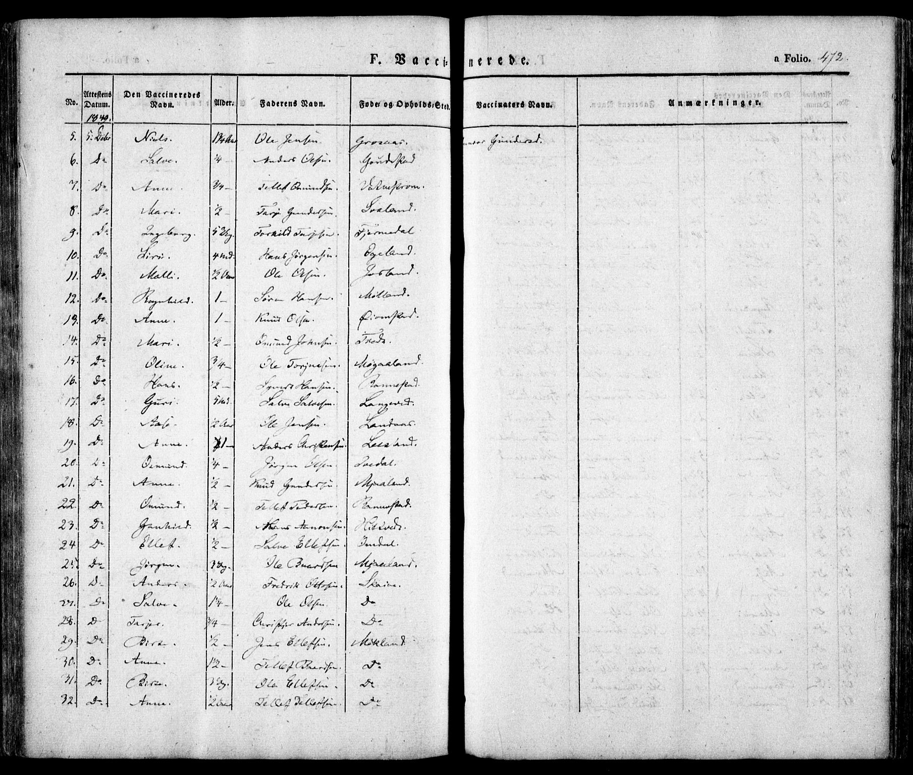 Evje sokneprestkontor, AV/SAK-1111-0008/F/Fa/Faa/L0005: Parish register (official) no. A 5, 1843-1865, p. 472