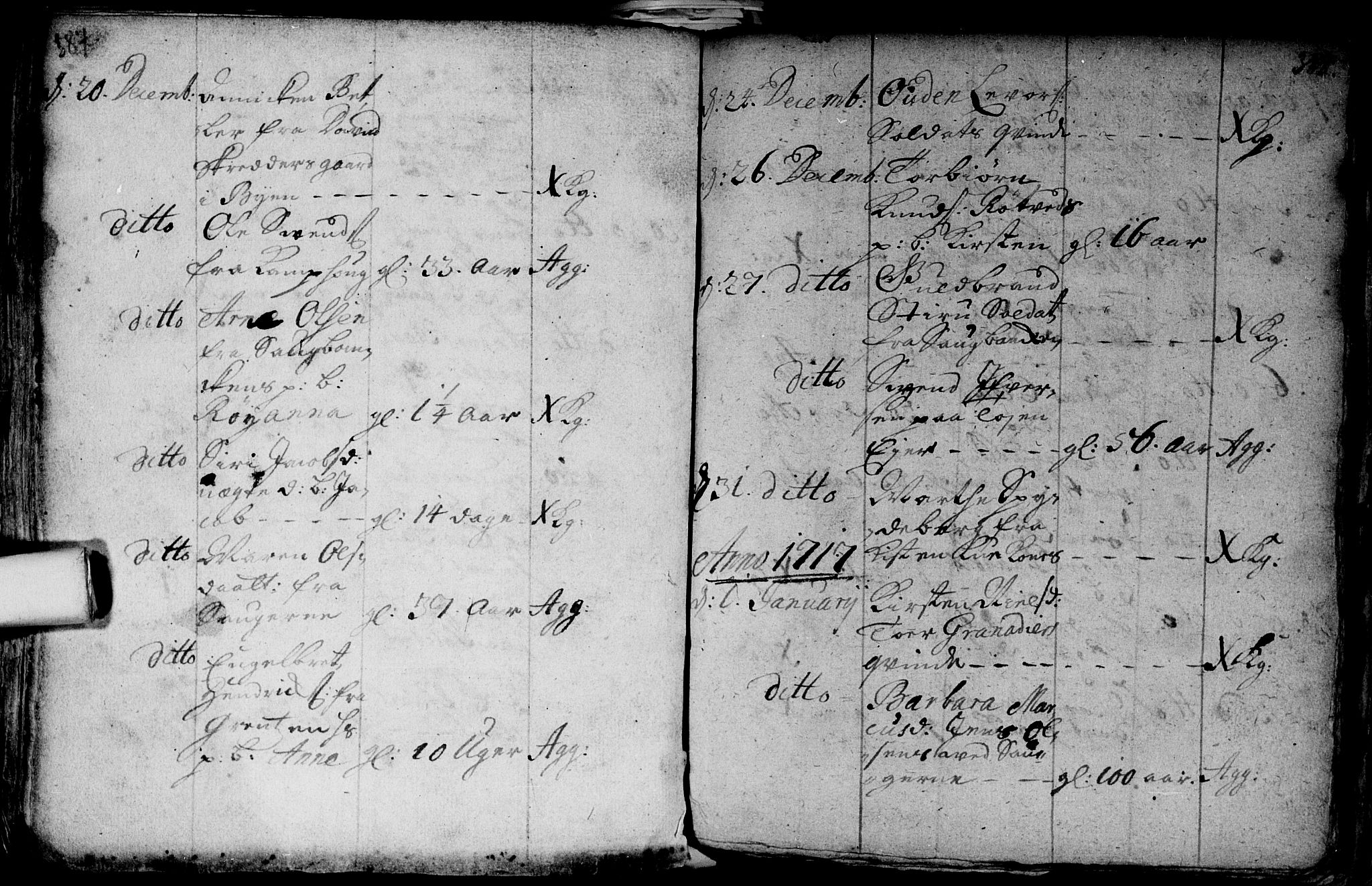 Aker prestekontor kirkebøker, AV/SAO-A-10861/F/L0002: Parish register (official) no. 2, 1714-1720, p. 387-388