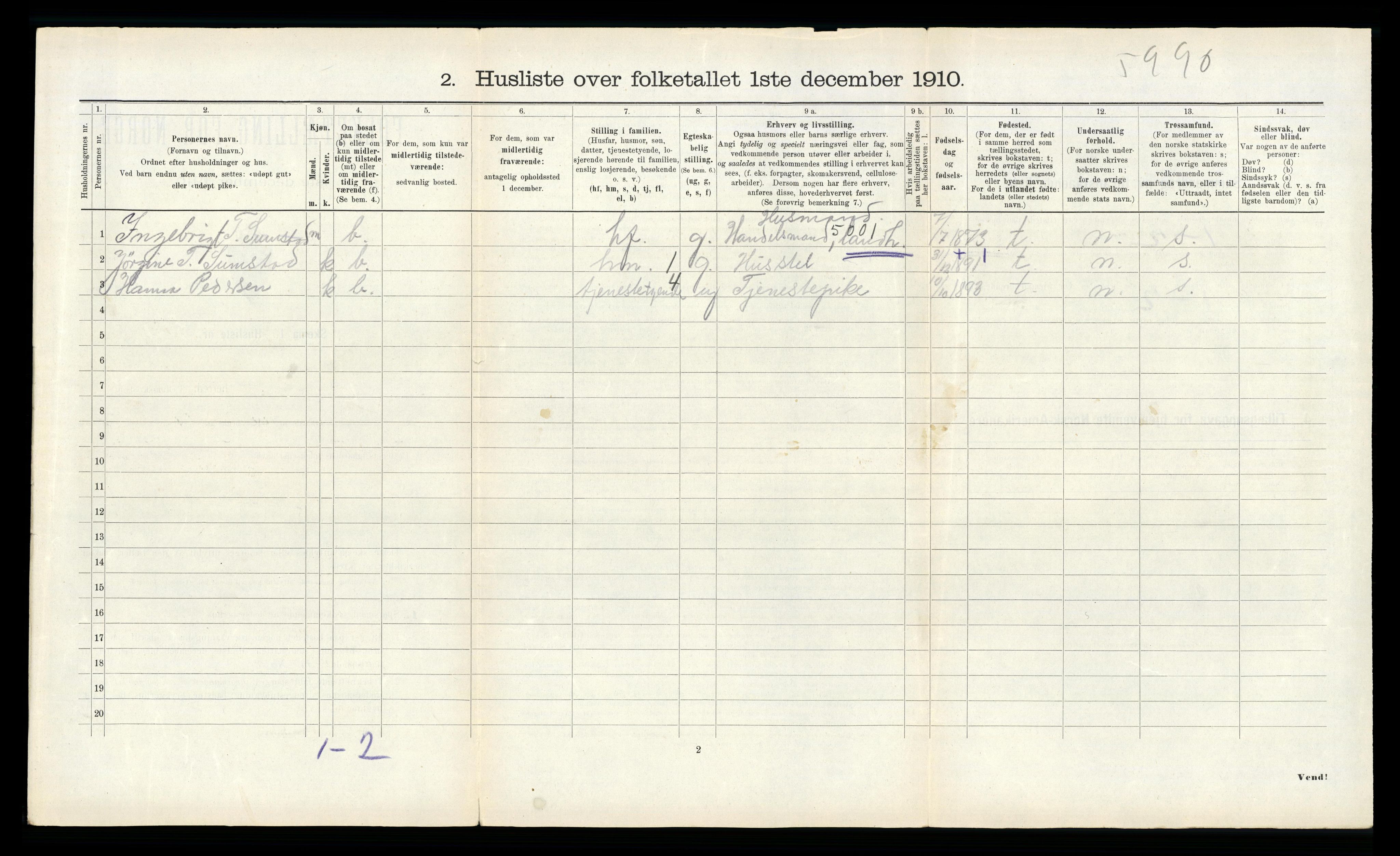 RA, 1910 census for Roan, 1910, p. 347