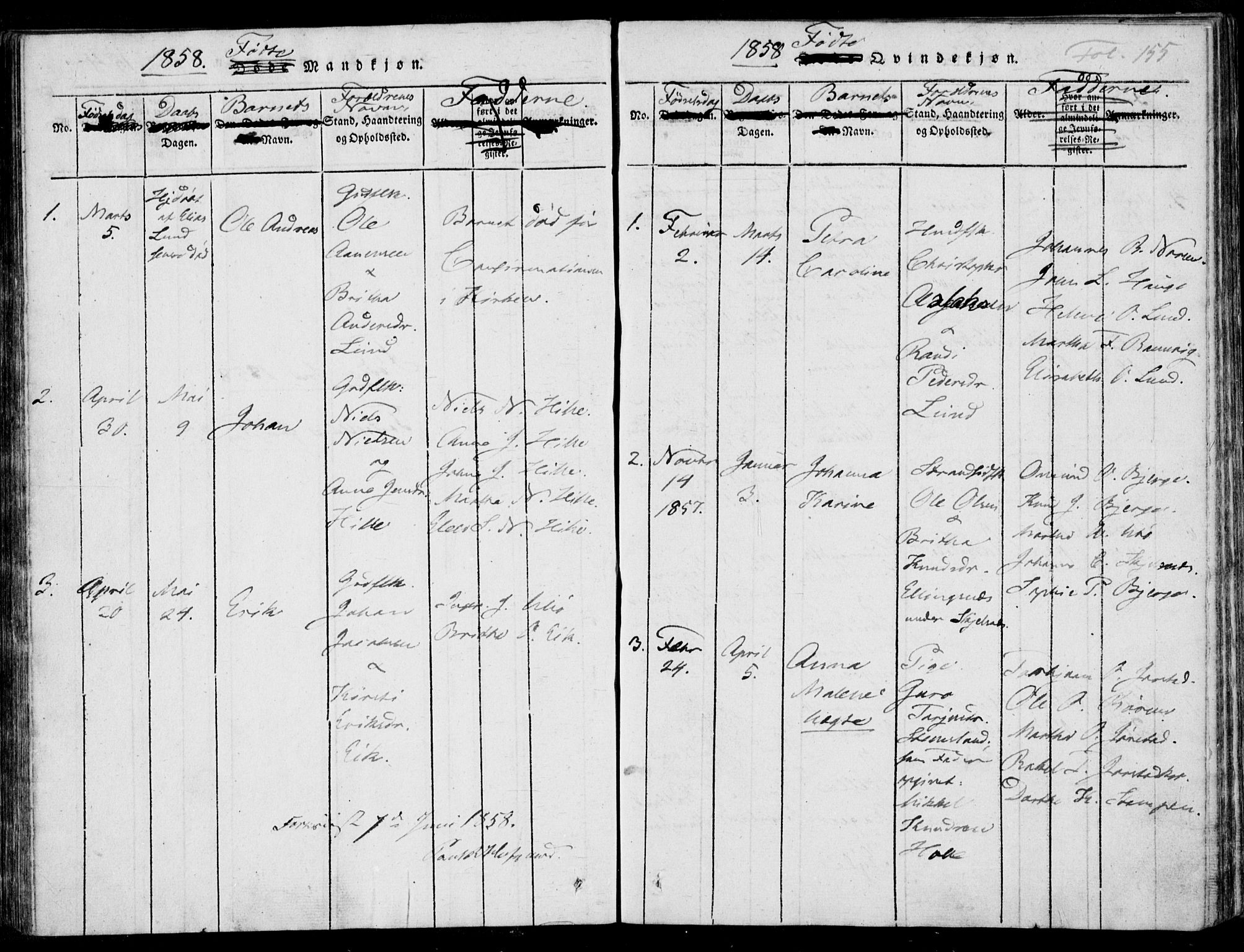 Nedstrand sokneprestkontor, SAST/A-101841/01/IV: Parish register (official) no. A 7, 1816-1870, p. 155