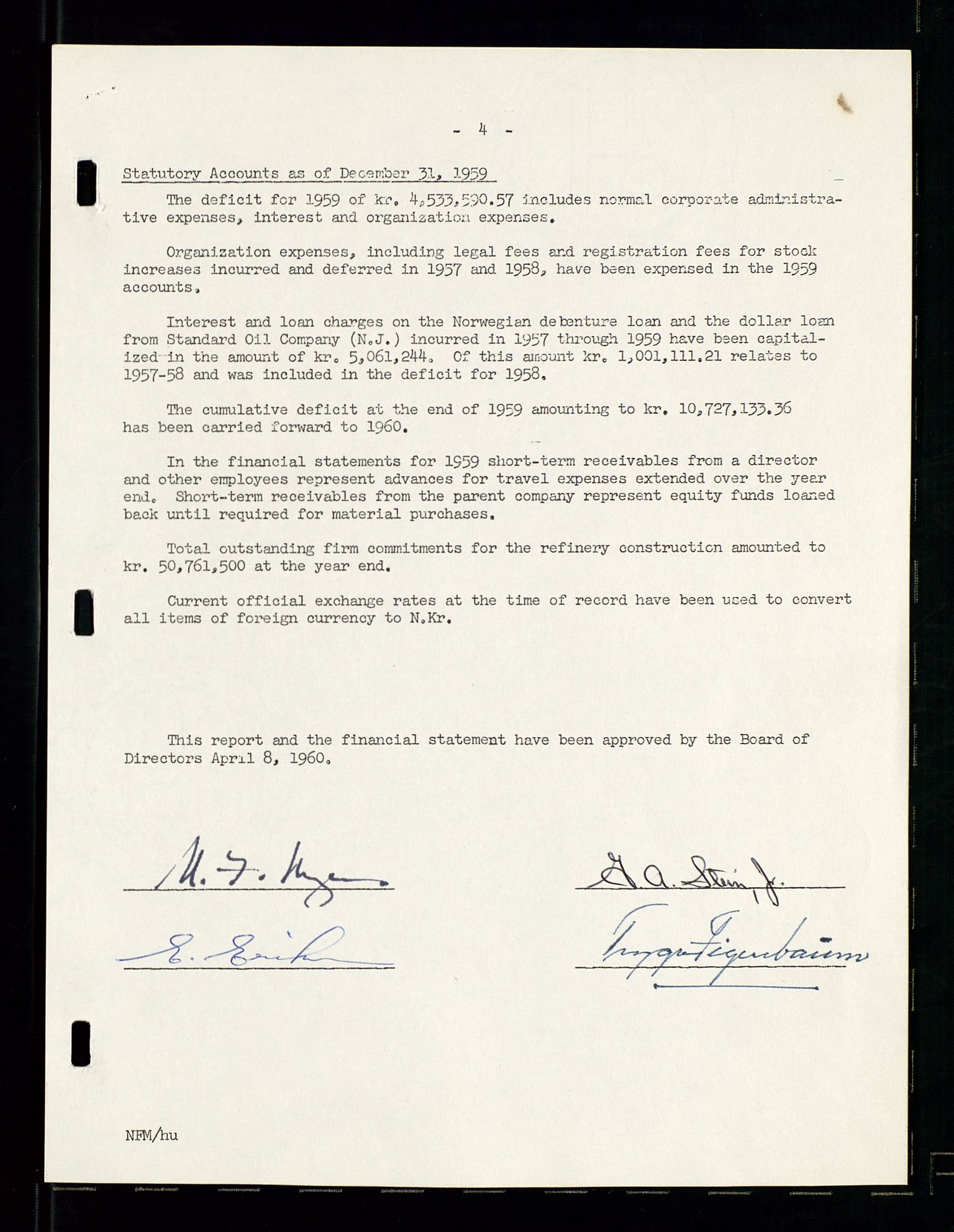 PA 1537 - A/S Essoraffineriet Norge, AV/SAST-A-101957/A/Aa/L0001/0002: Styremøter / Shareholder meetings, board meetings, by laws (vedtekter), 1957-1960, p. 34