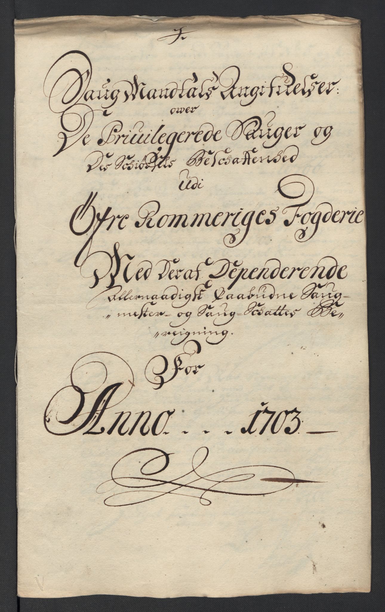 Rentekammeret inntil 1814, Reviderte regnskaper, Fogderegnskap, RA/EA-4092/R12/L0716: Fogderegnskap Øvre Romerike, 1703, p. 247