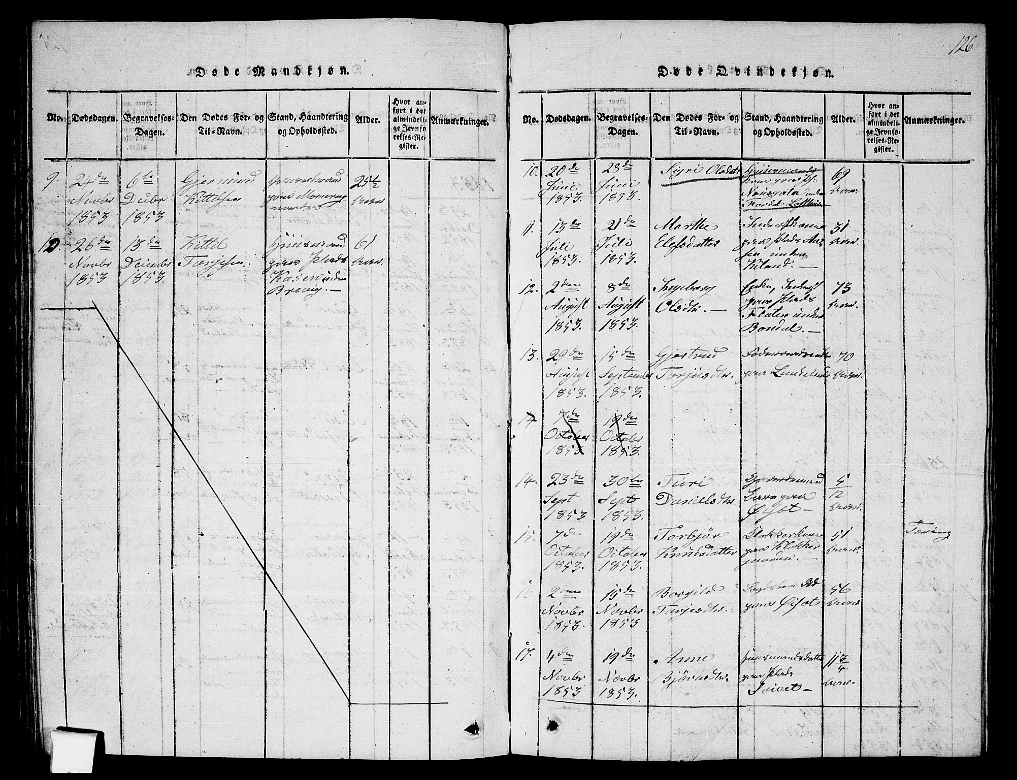 Fyresdal kirkebøker, SAKO/A-263/G/Ga/L0002: Parish register (copy) no. I 2, 1815-1857, p. 126