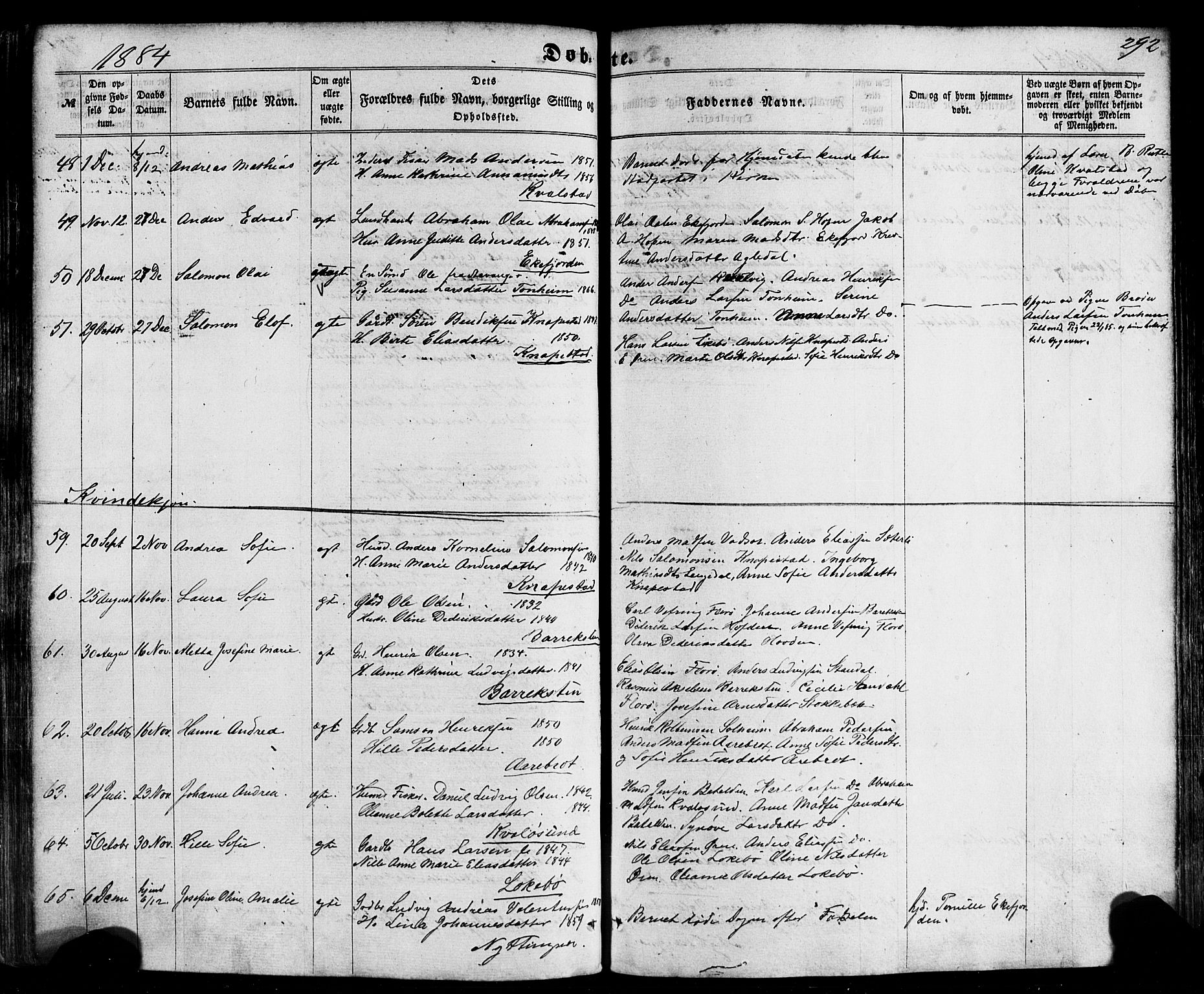 Kinn sokneprestembete, SAB/A-80801/H/Haa/Haaa/L0006: Parish register (official) no. A 6, 1857-1885, p. 292