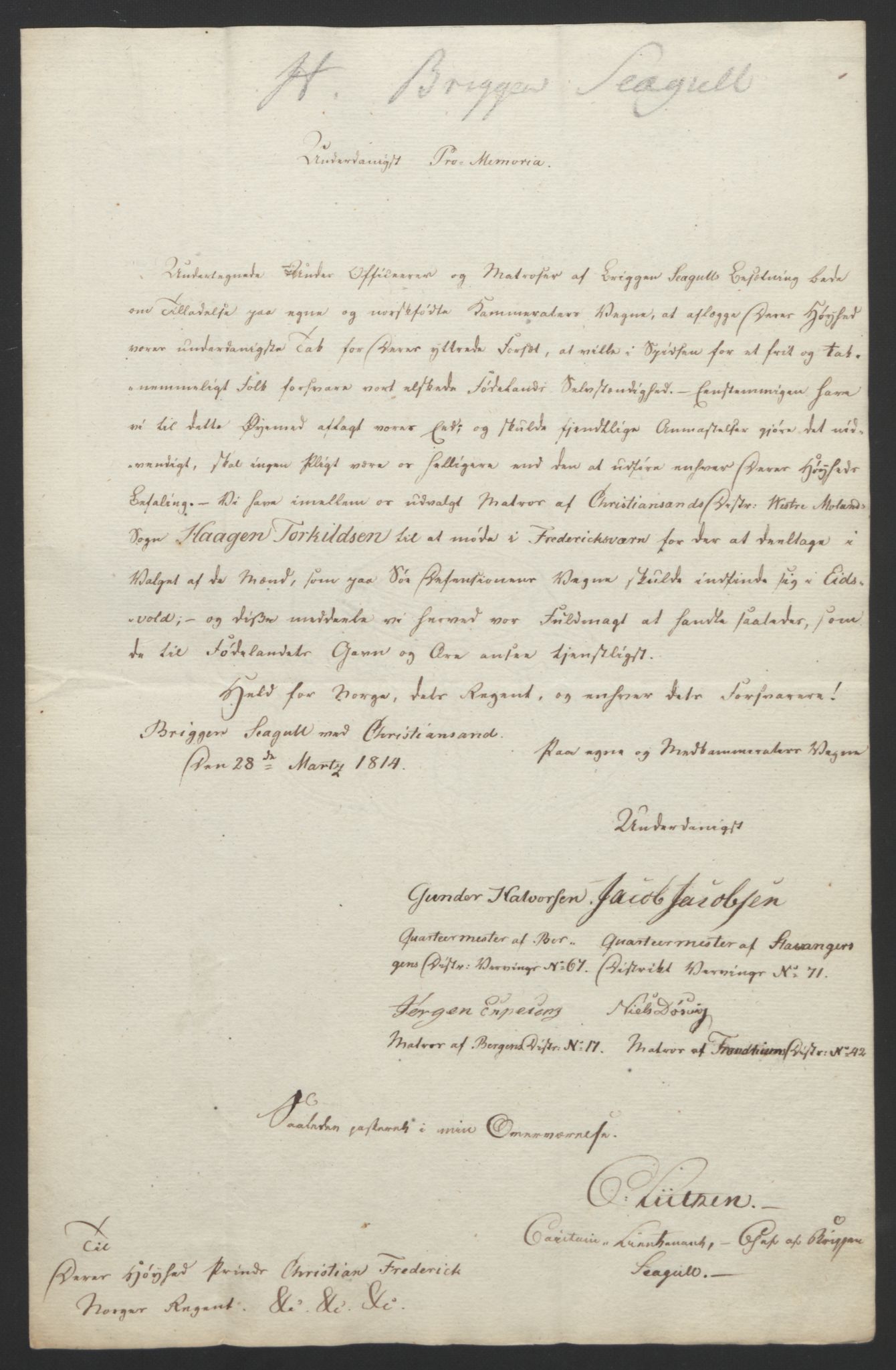 Statsrådssekretariatet, RA/S-1001/D/Db/L0007: Fullmakter for Eidsvollsrepresentantene i 1814. , 1814, p. 136