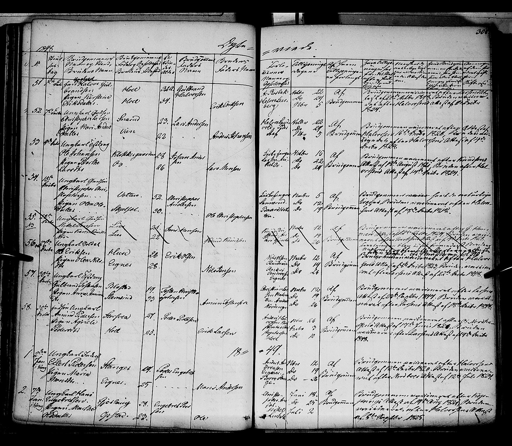 Vang prestekontor, Hedmark, AV/SAH-PREST-008/H/Ha/Haa/L0010: Parish register (official) no. 10, 1841-1855, p. 308