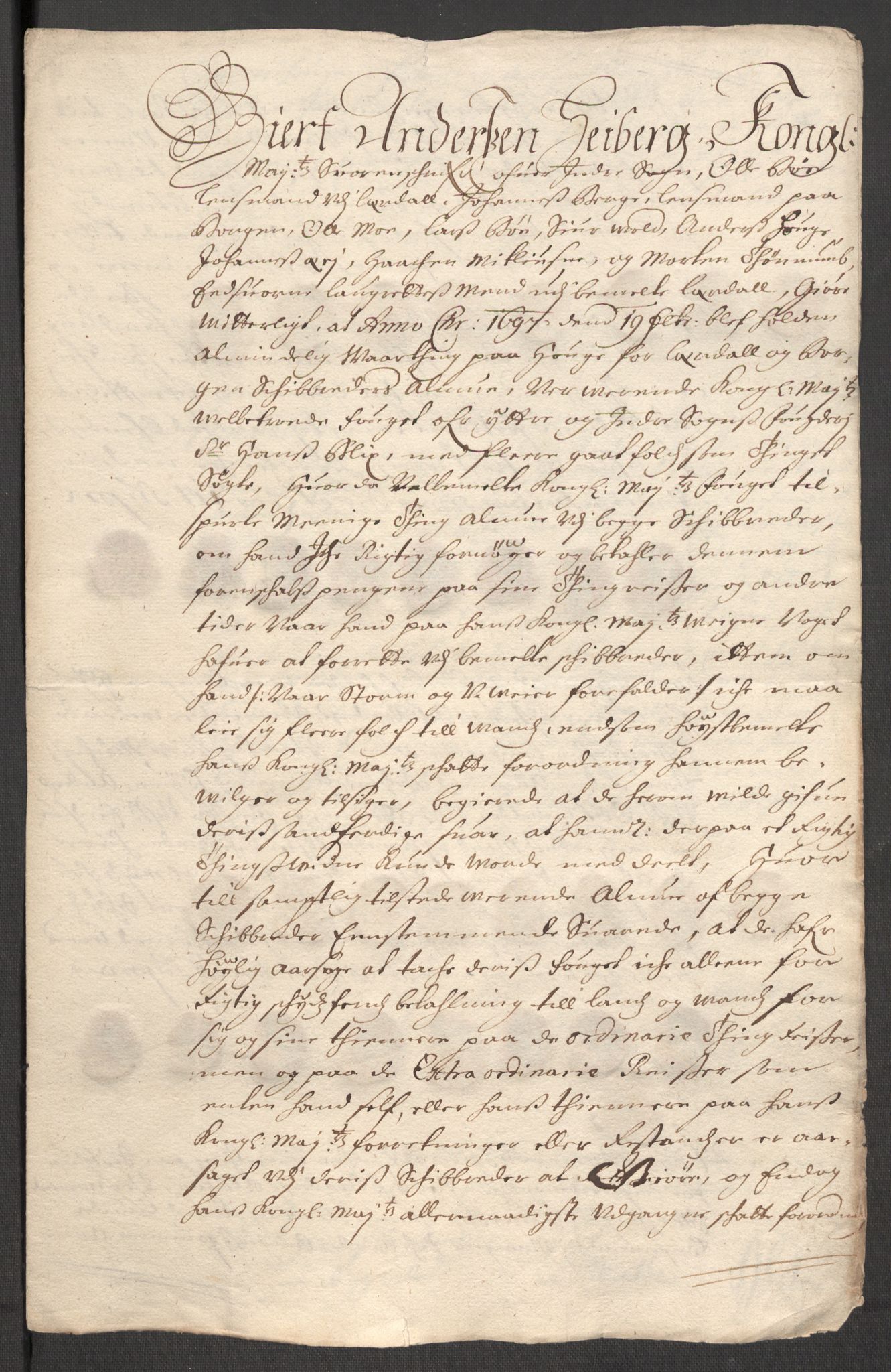 Rentekammeret inntil 1814, Reviderte regnskaper, Fogderegnskap, AV/RA-EA-4092/R52/L3309: Fogderegnskap Sogn, 1696-1697, p. 263