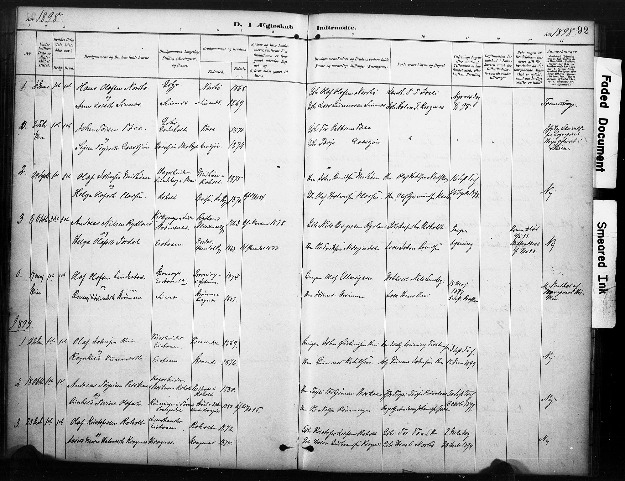 Kviteseid kirkebøker, SAKO/A-276/F/Fc/L0002: Parish register (official) no. III 2, 1882-1908, p. 92