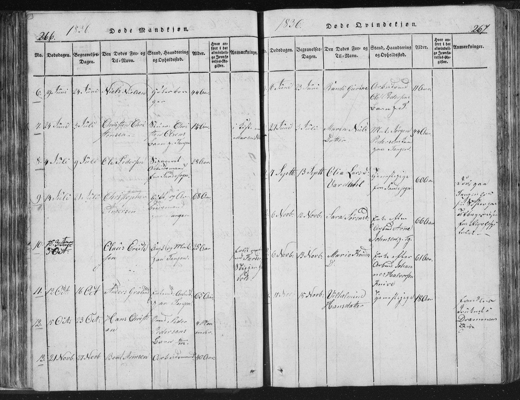 Strømsø kirkebøker, AV/SAKO-A-246/F/Fb/L0004: Parish register (official) no. II 4, 1814-1843, p. 266-267