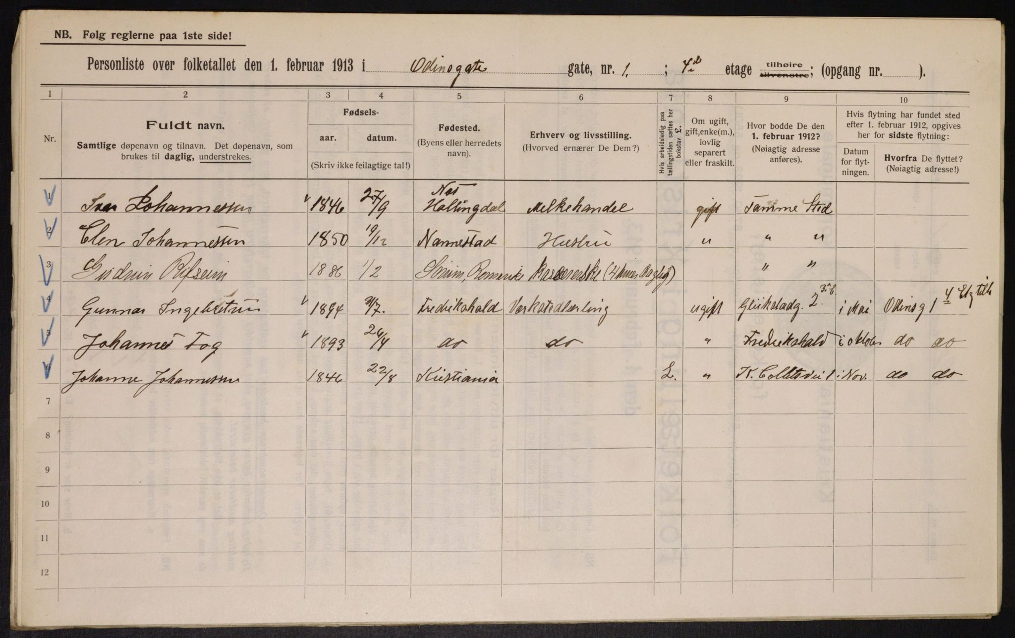 OBA, Municipal Census 1913 for Kristiania, 1913, p. 74583