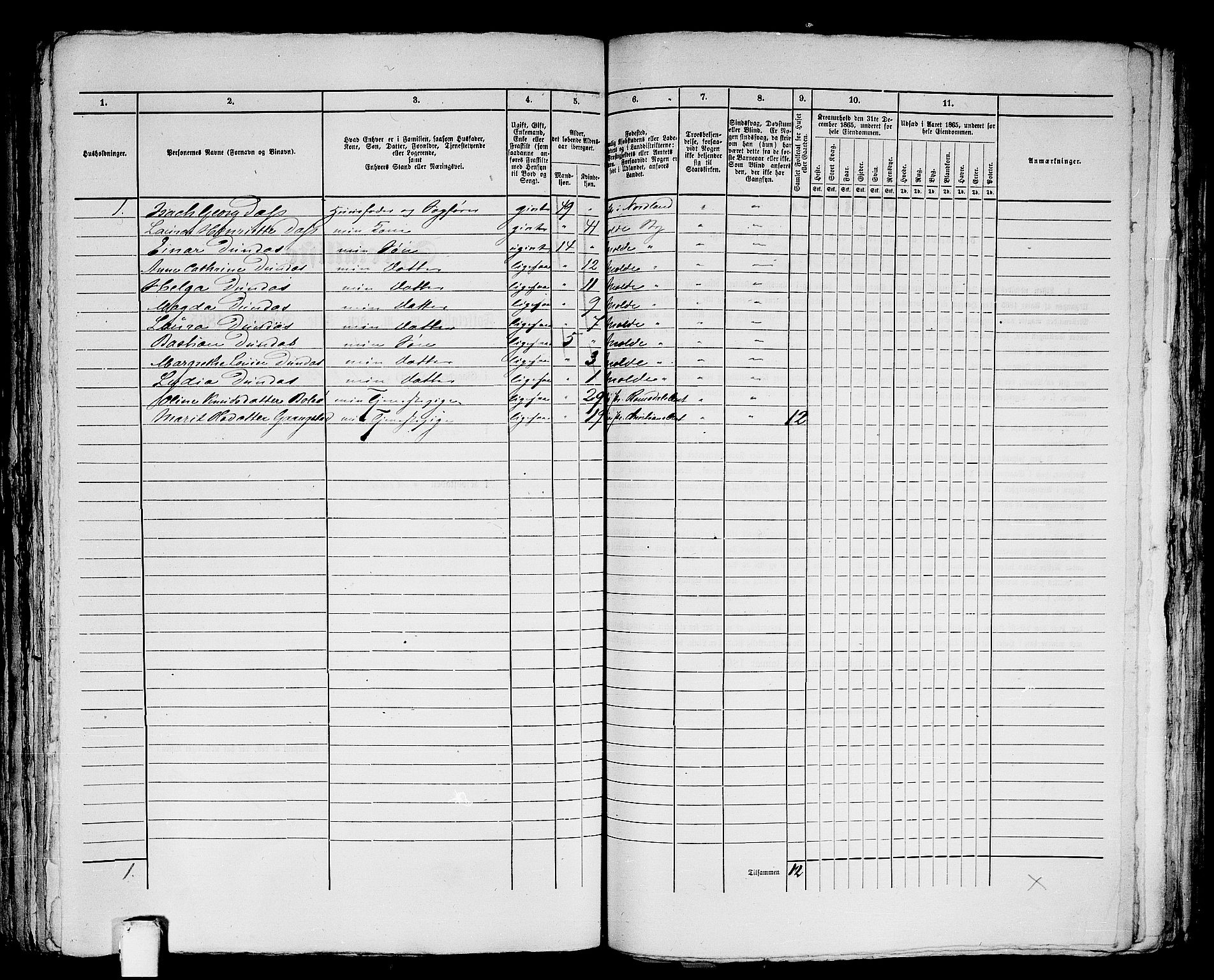 RA, 1865 census for Molde, 1865, p. 325