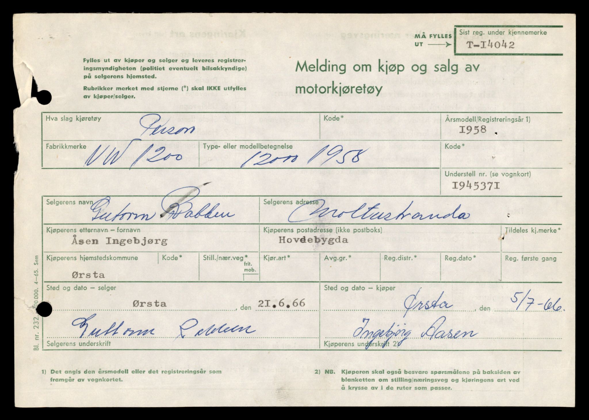 Møre og Romsdal vegkontor - Ålesund trafikkstasjon, AV/SAT-A-4099/F/Fe/L0042: Registreringskort for kjøretøy T 13906 - T 14079, 1927-1998, p. 2245